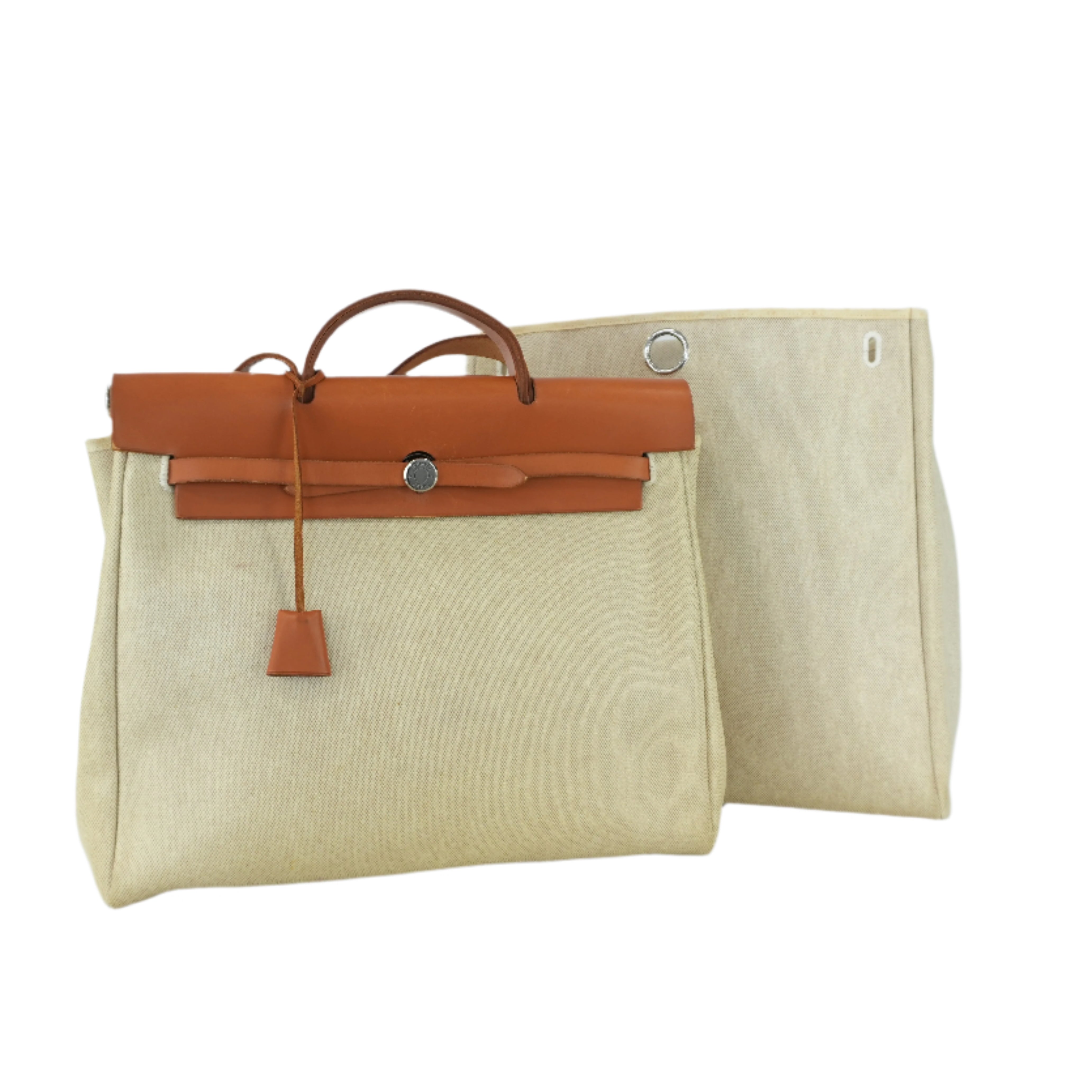 Hermes Herbag MM Beige Canvas Used