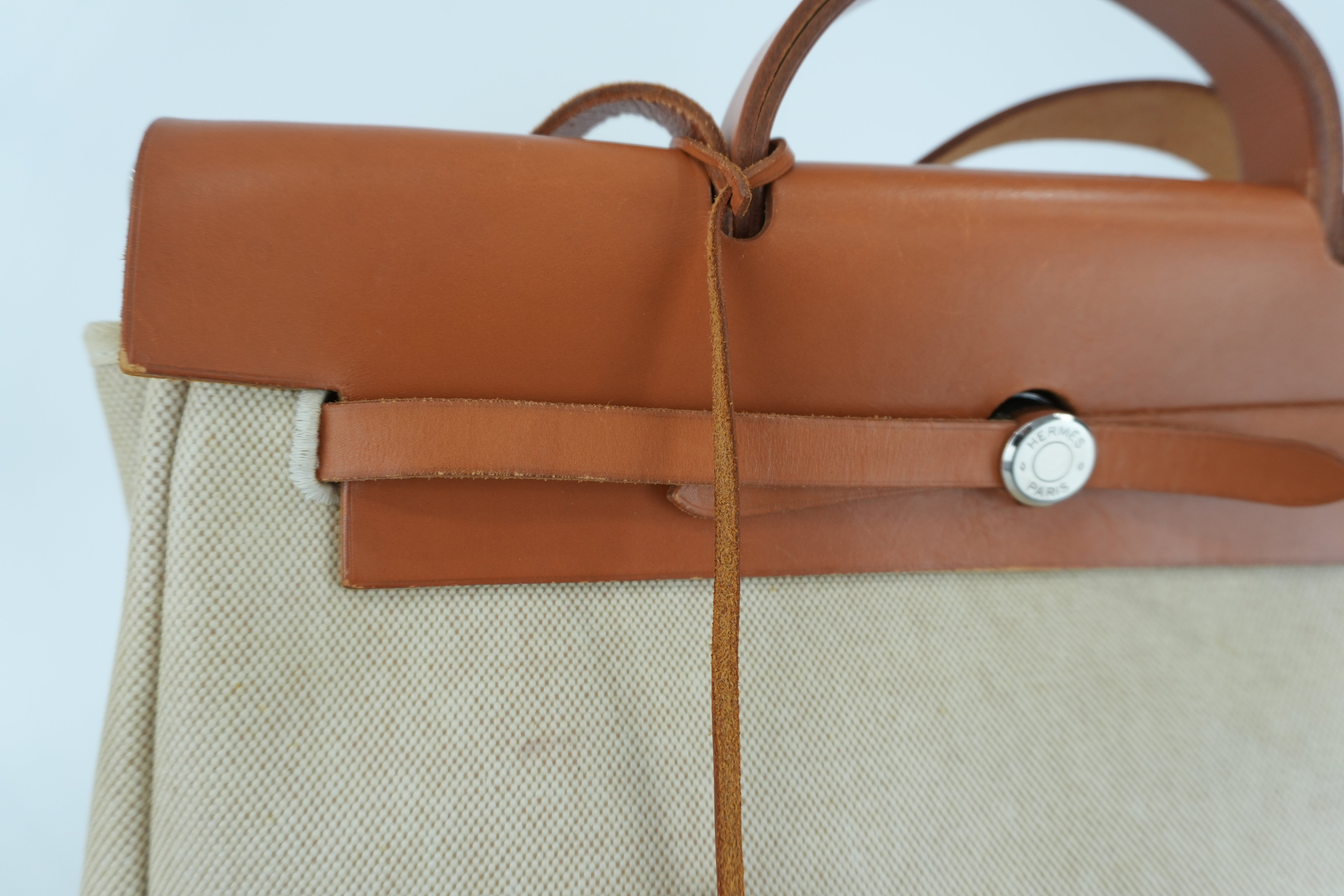 Hermes Herbag MM Beige Canvas Used