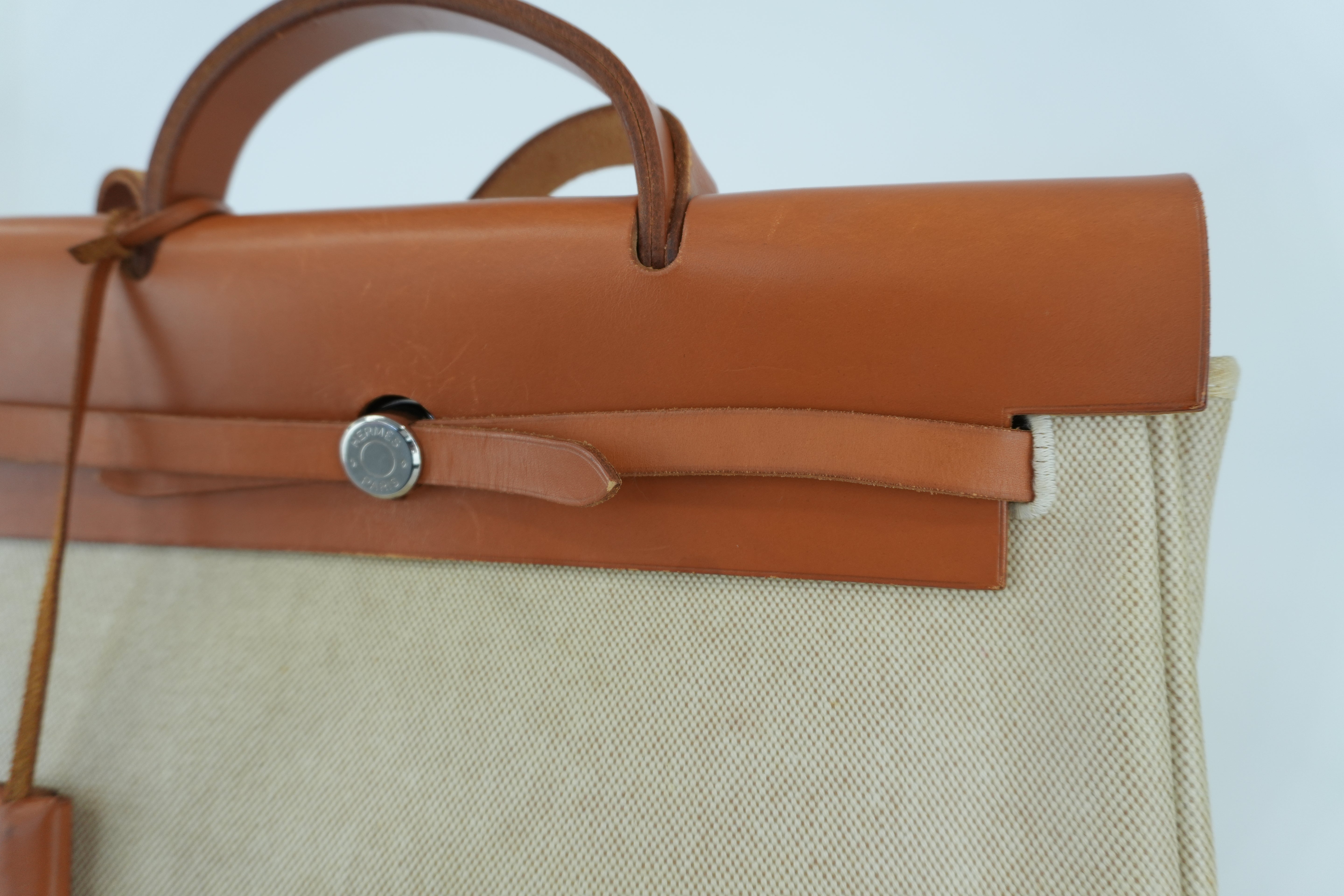 Hermes Herbag MM Beige Canvas Used