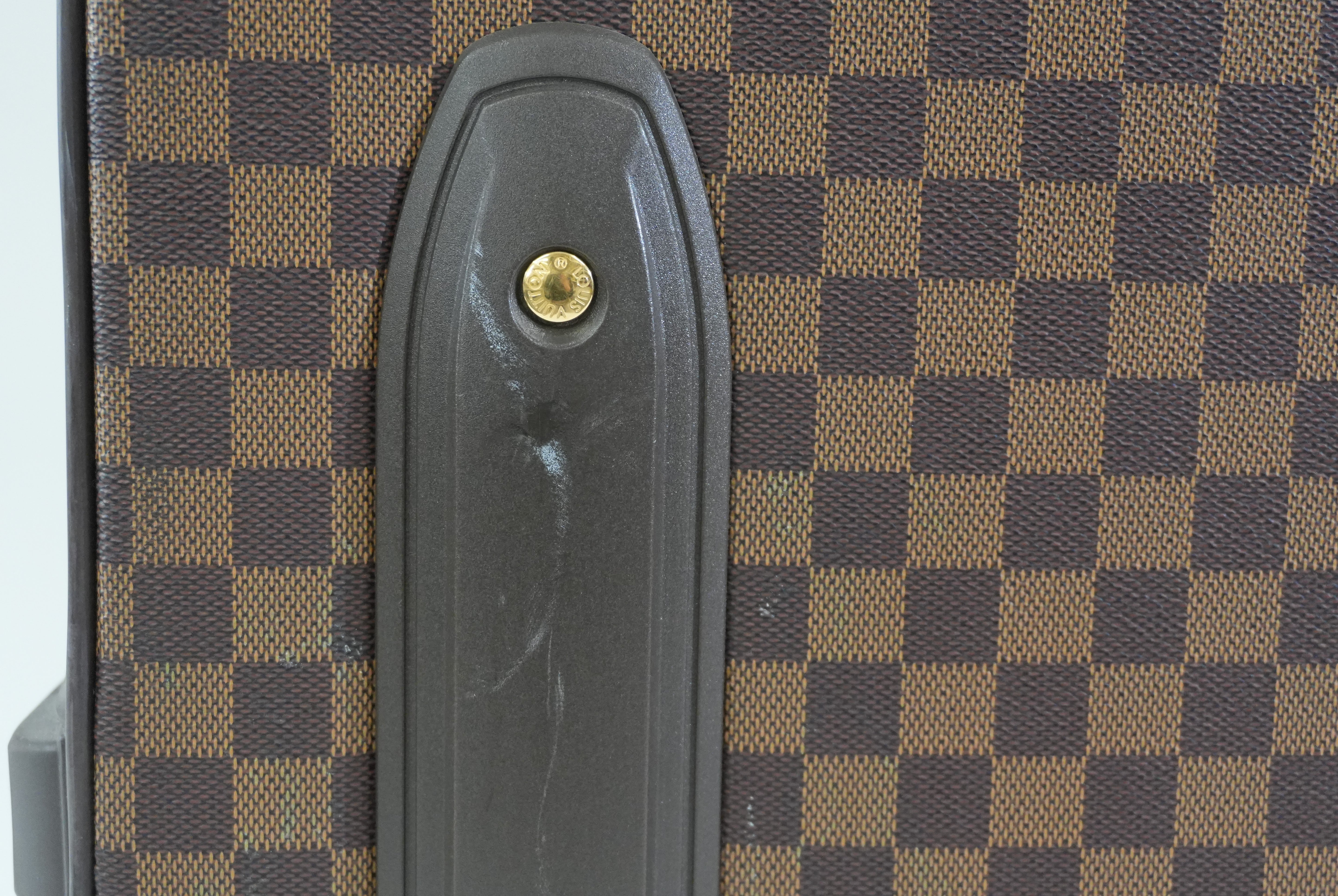 Pre-owned Louis Vuitton Damier Ebene Pegase 55 Rolling Luggage