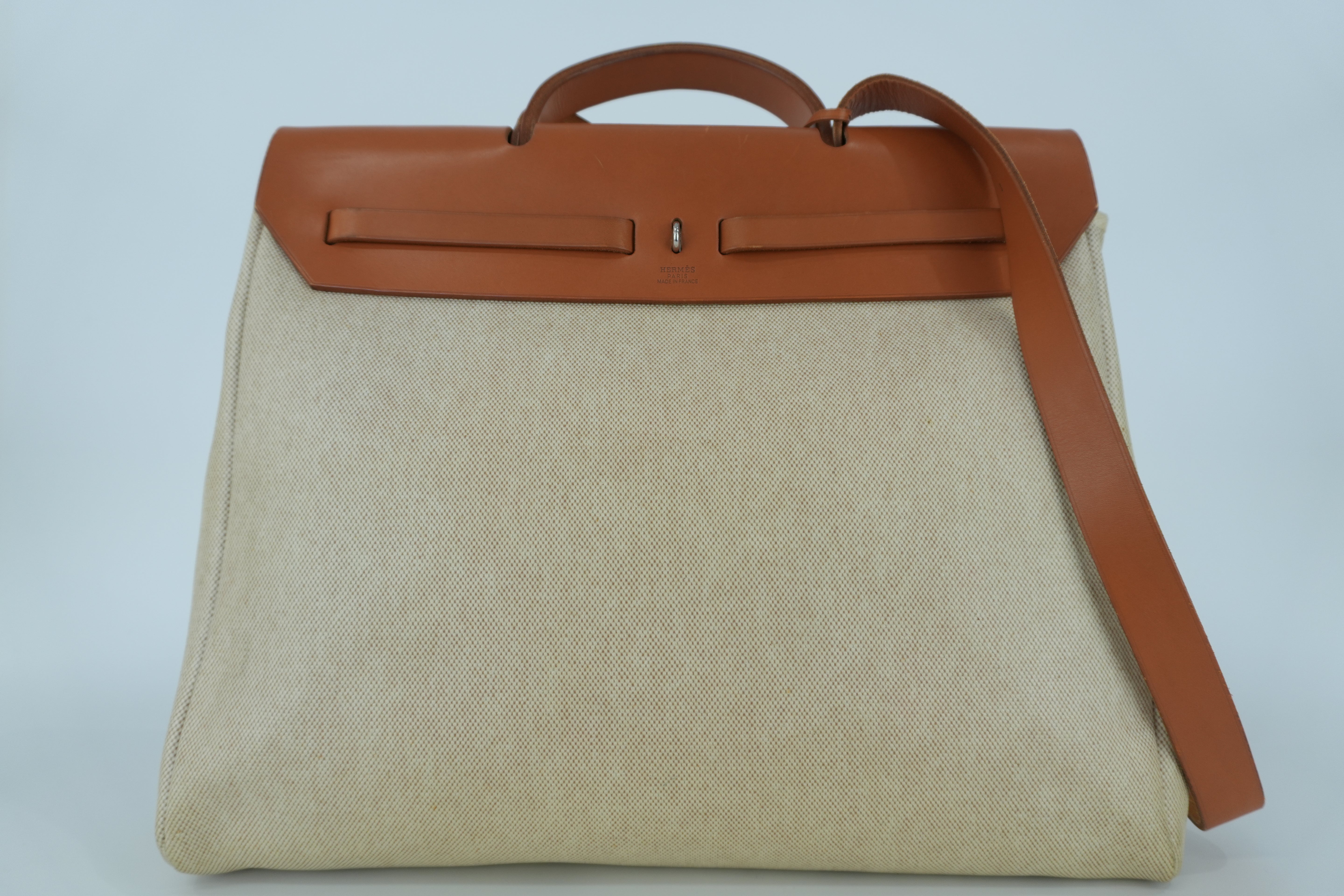 Hermes Herbag MM Beige Canvas Used