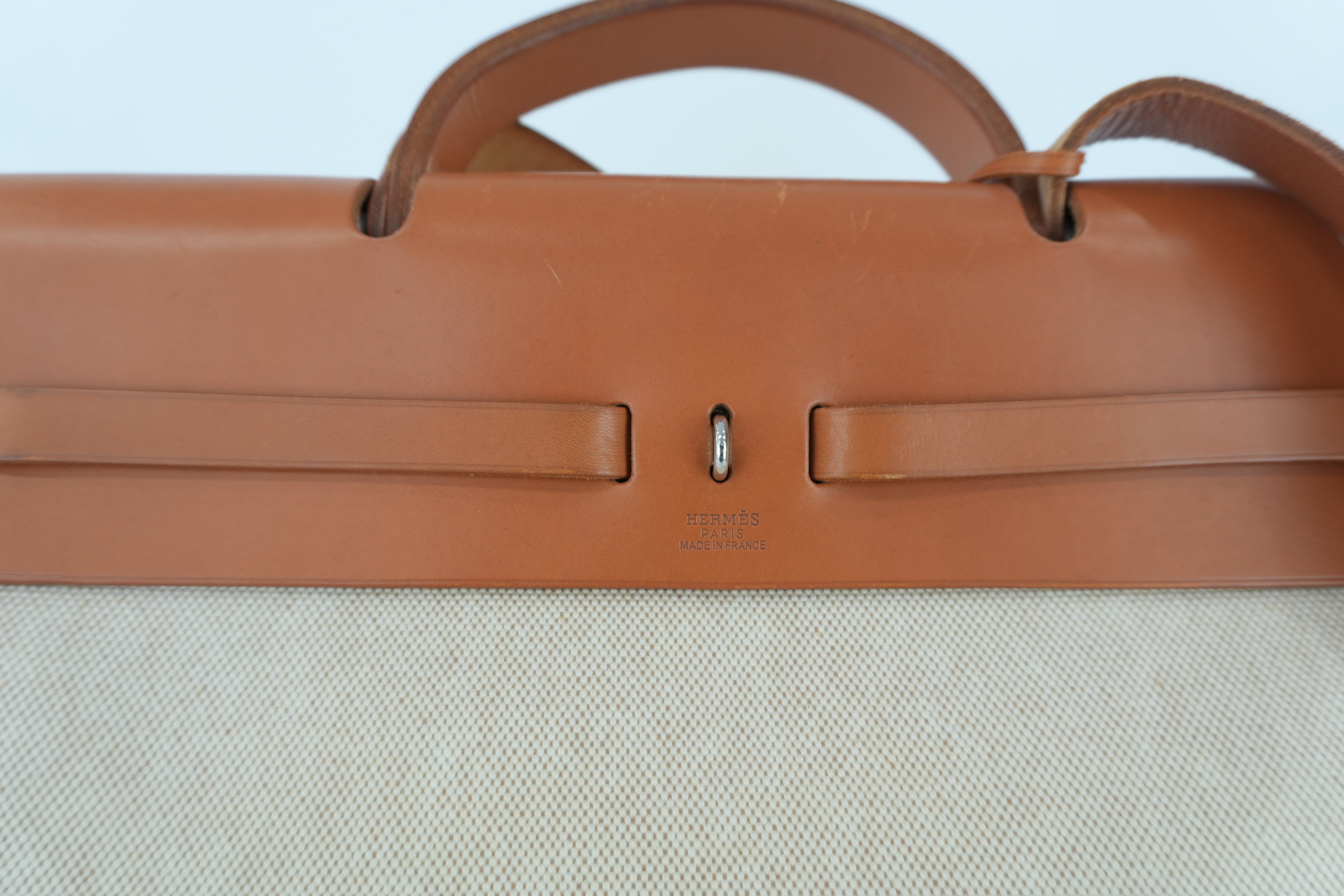 Hermes Herbag MM Beige Canvas Used