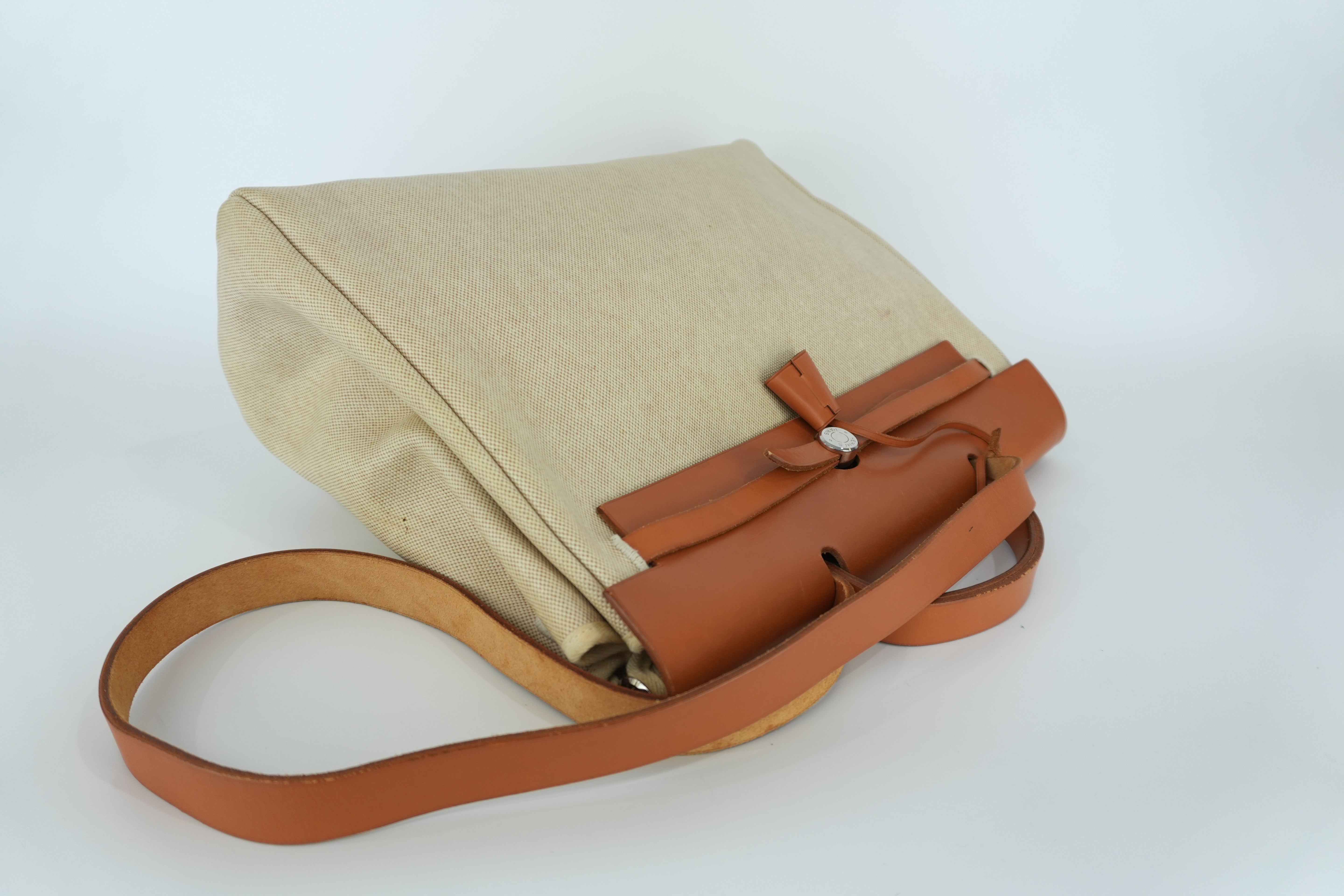 Hermes Herbag MM Beige Canvas Used