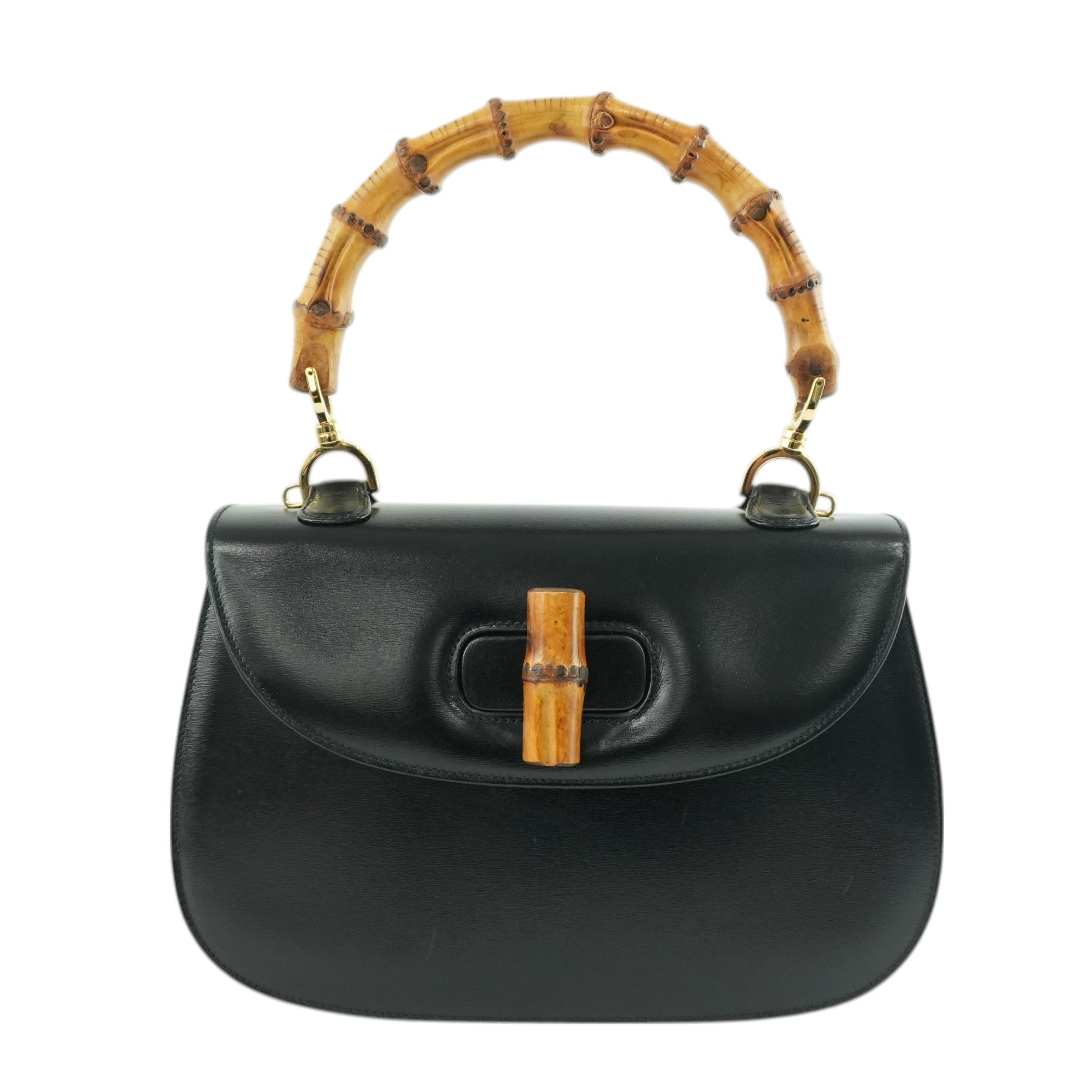 Gucci Bamboo Black Handbag Used