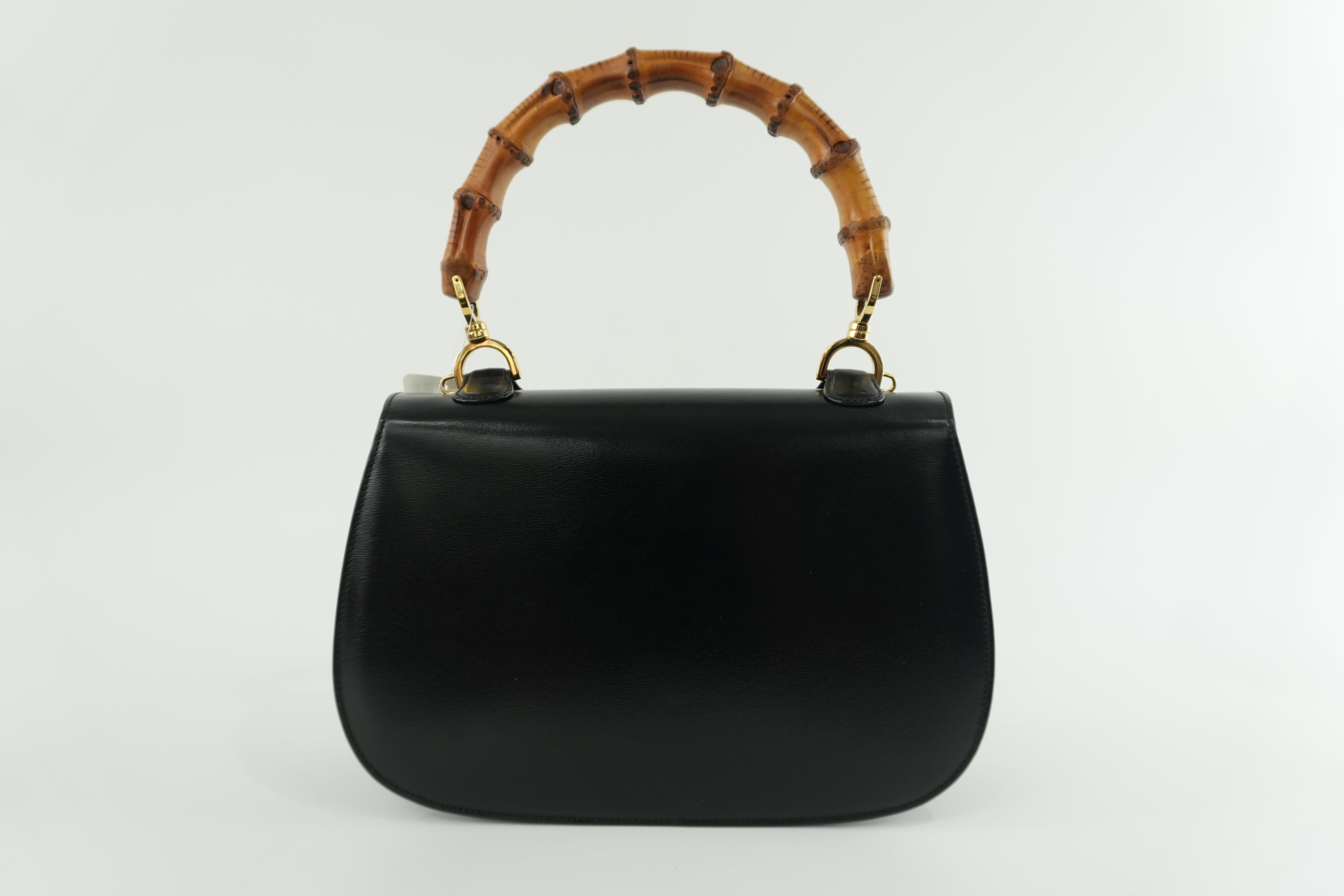 Gucci Bamboo Black Handbag Used