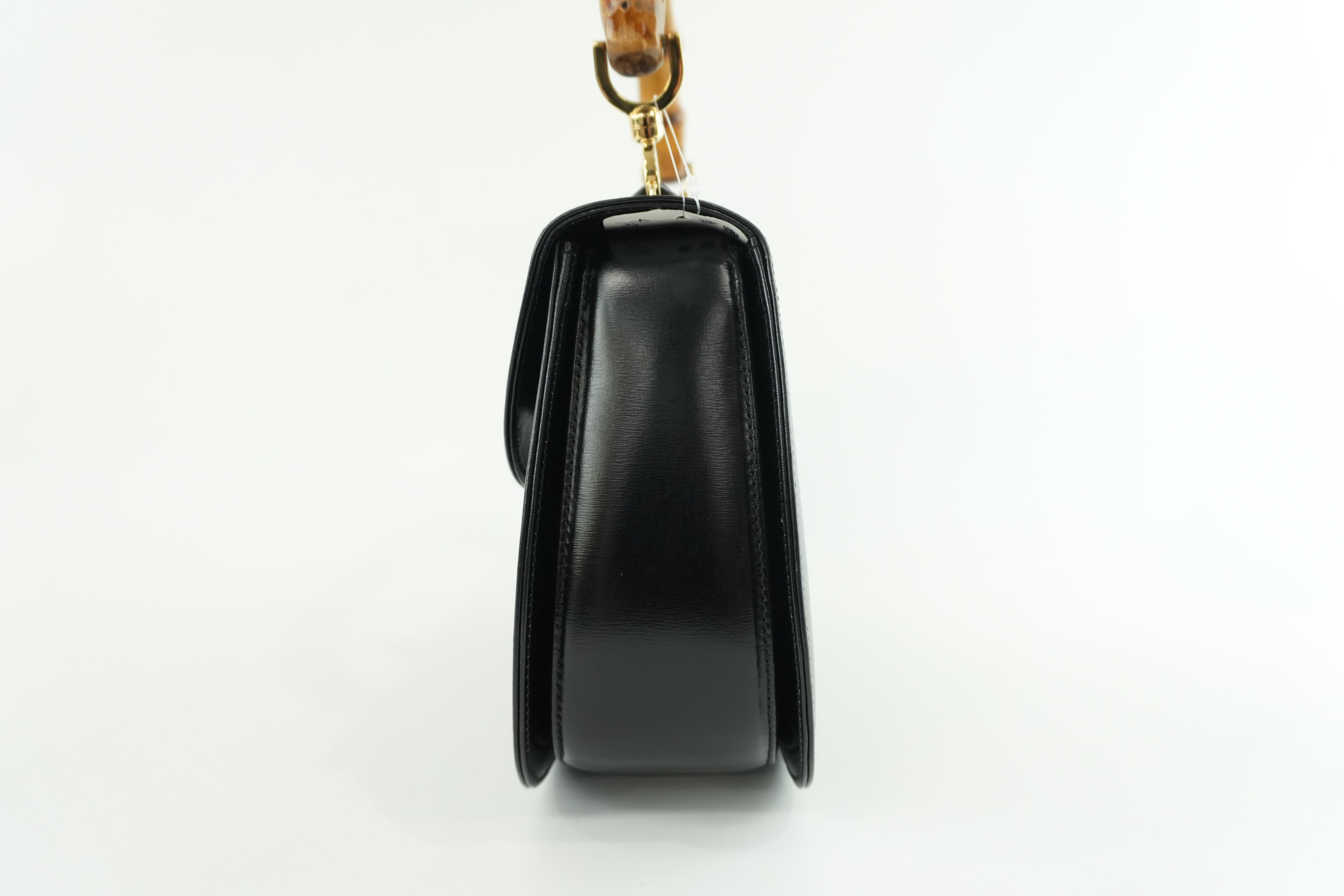 Gucci Bamboo Black Handbag Used