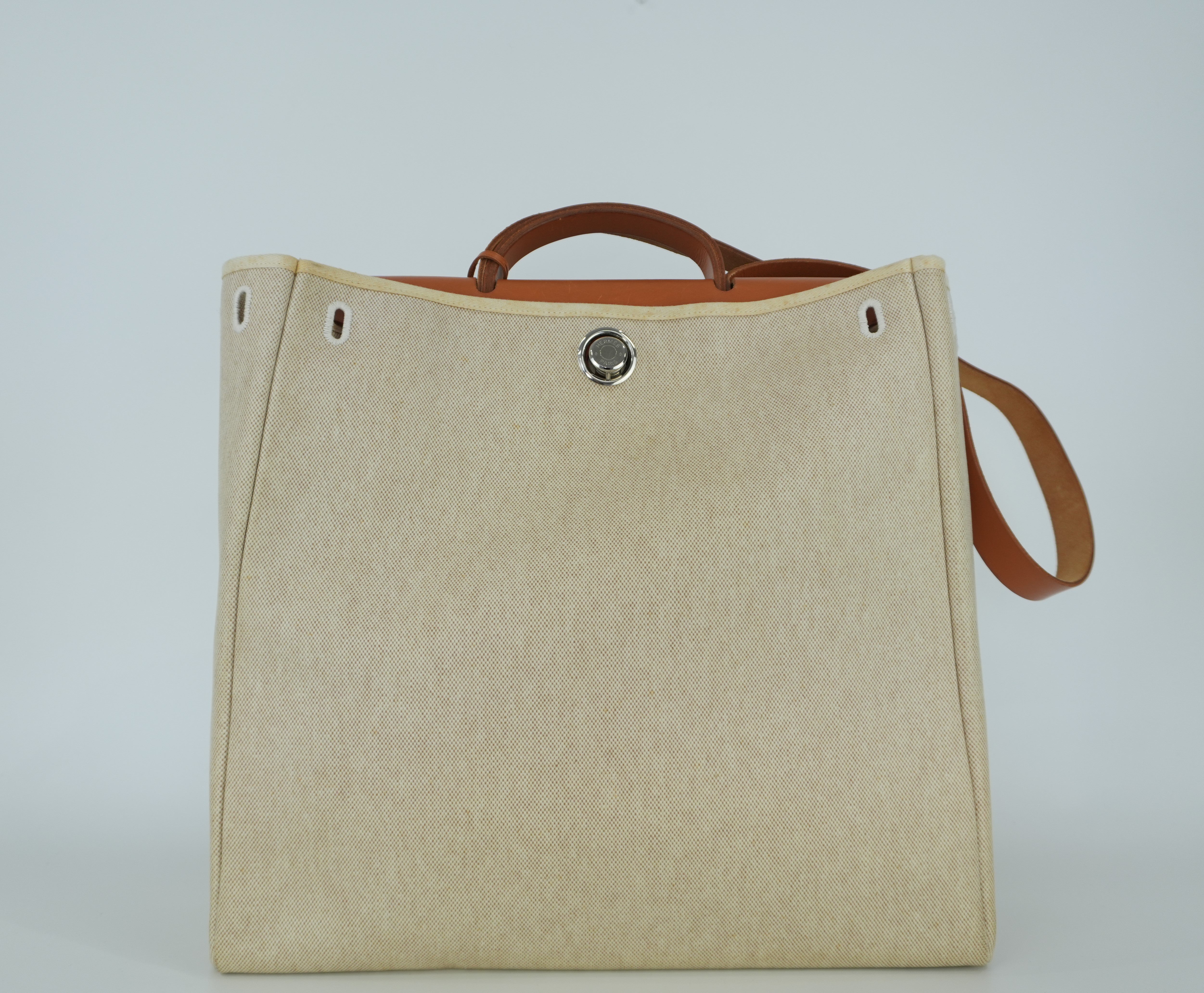 Hermes Herbag MM Beige Canvas Used