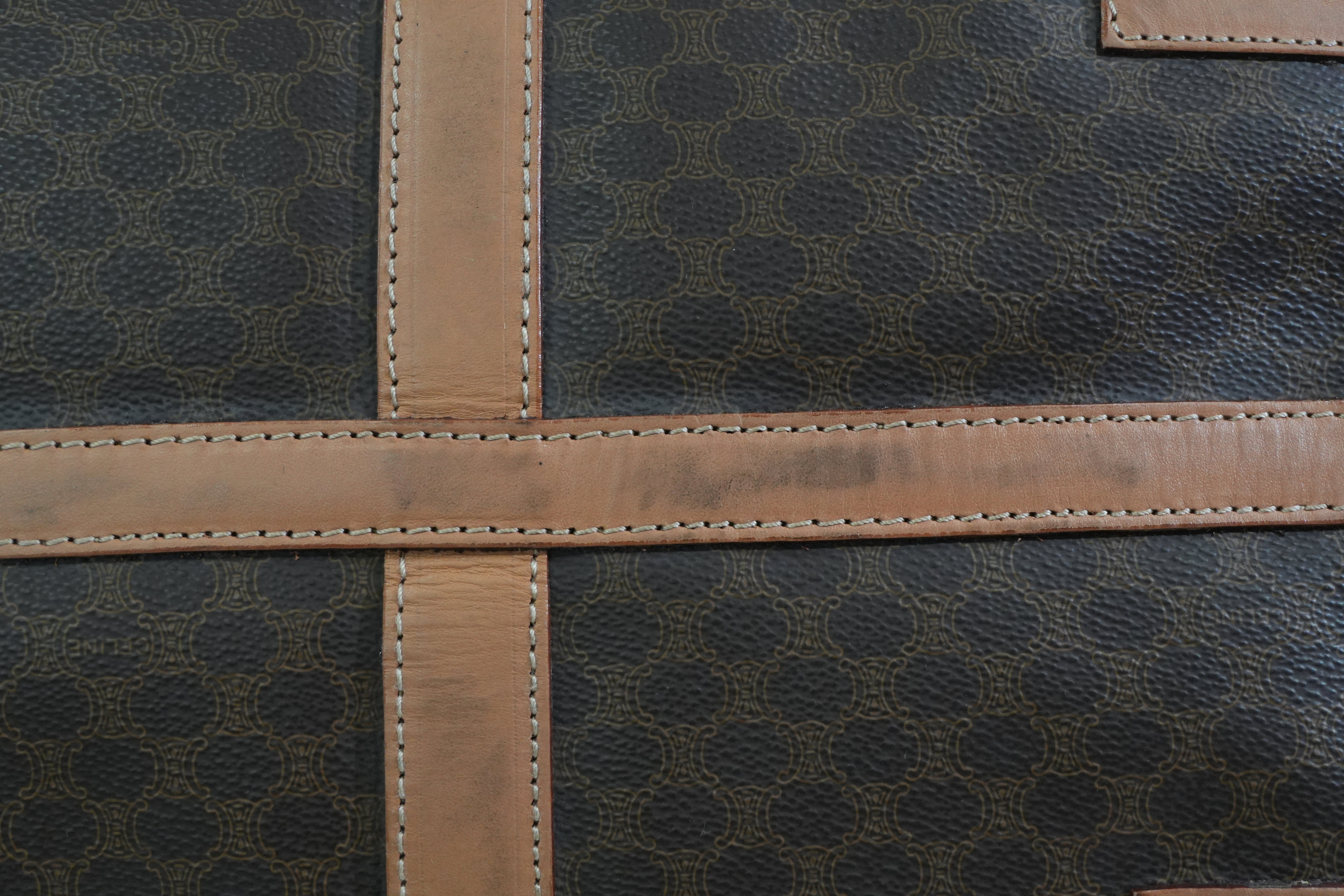 Pre-owned Celine Macadam Travel Duffle Bag Brown