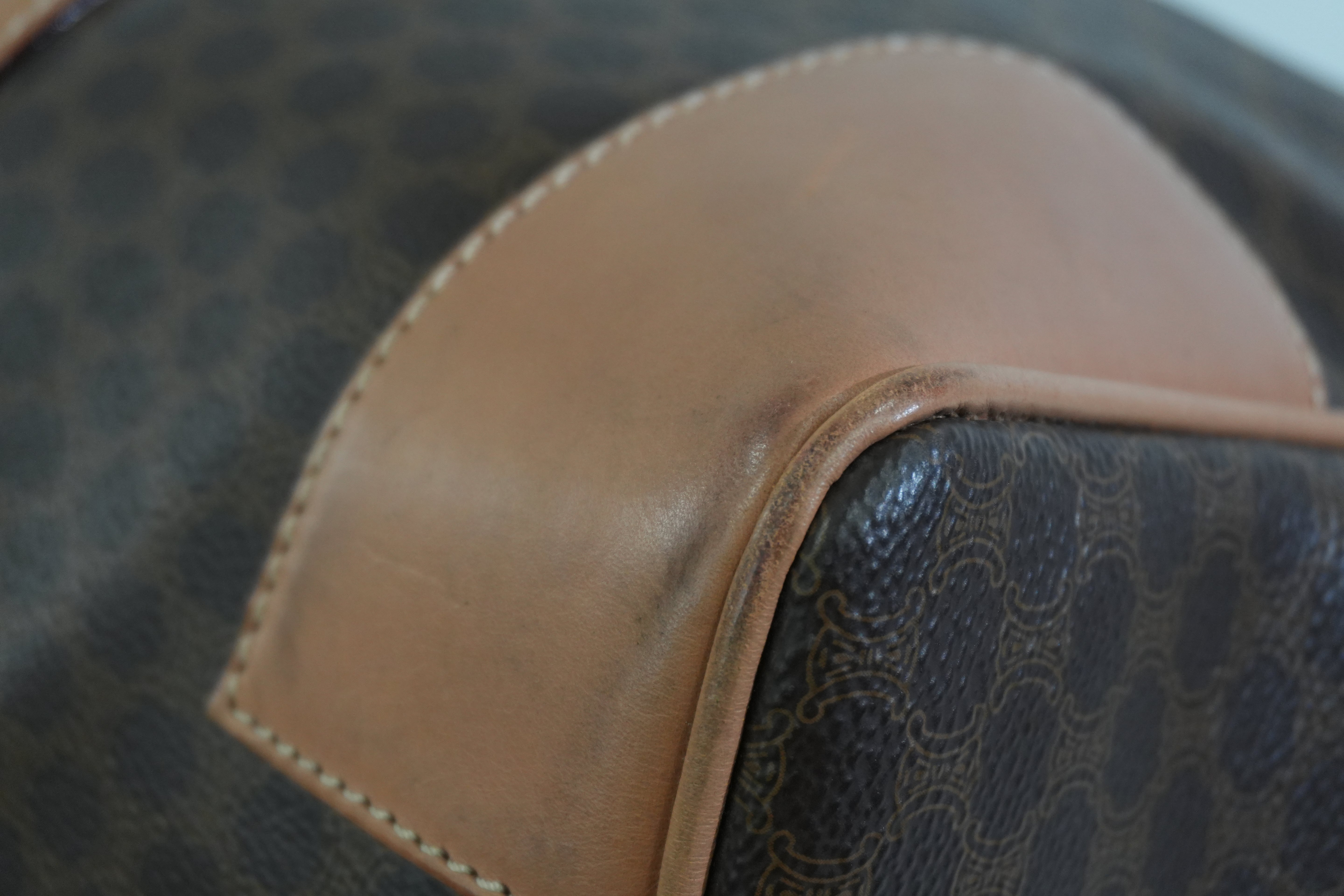 Pre-owned Celine Macadam Travel Duffle Bag Brown