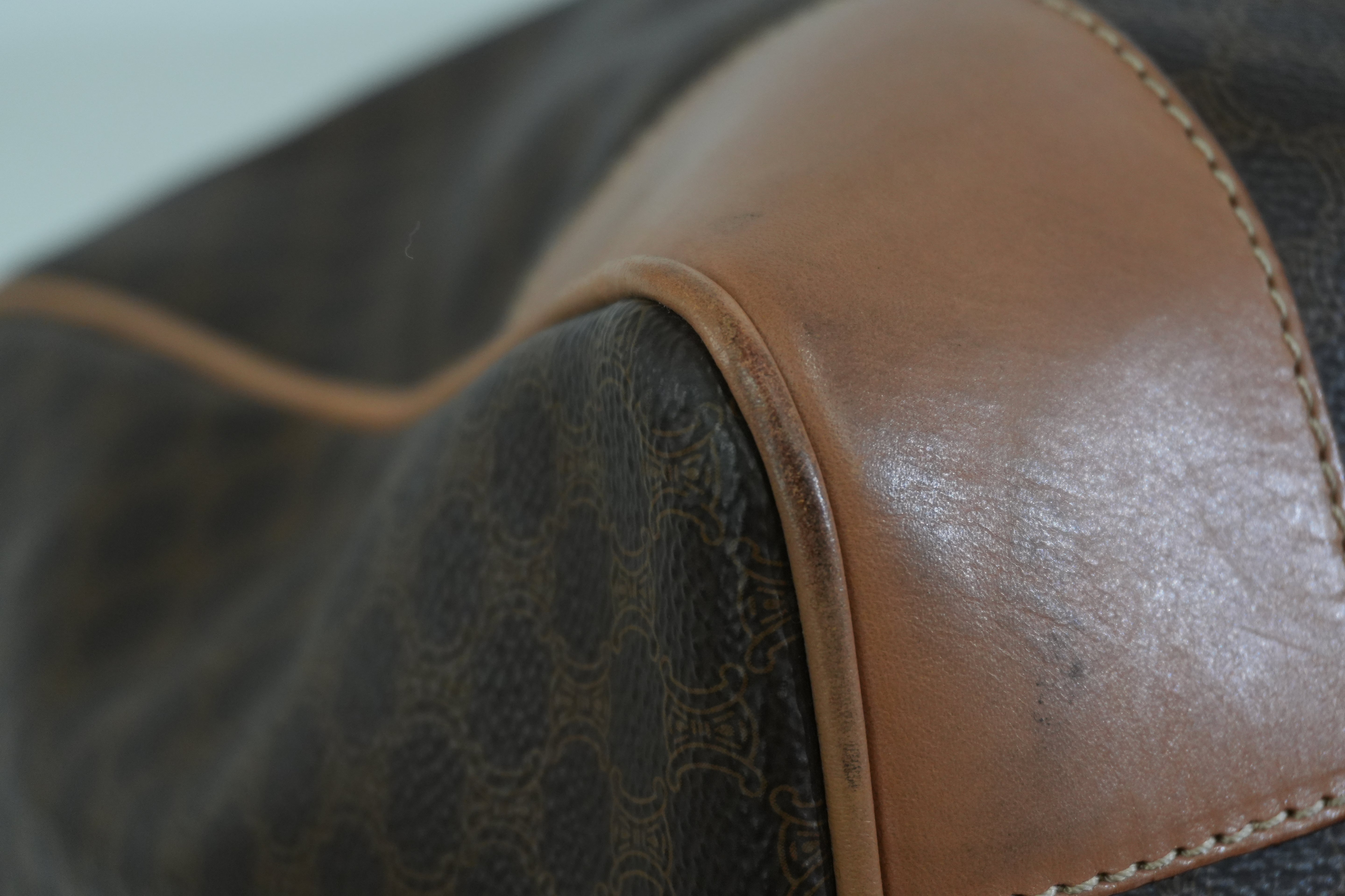 Pre-owned Celine Macadam Travel Duffle Bag Brown