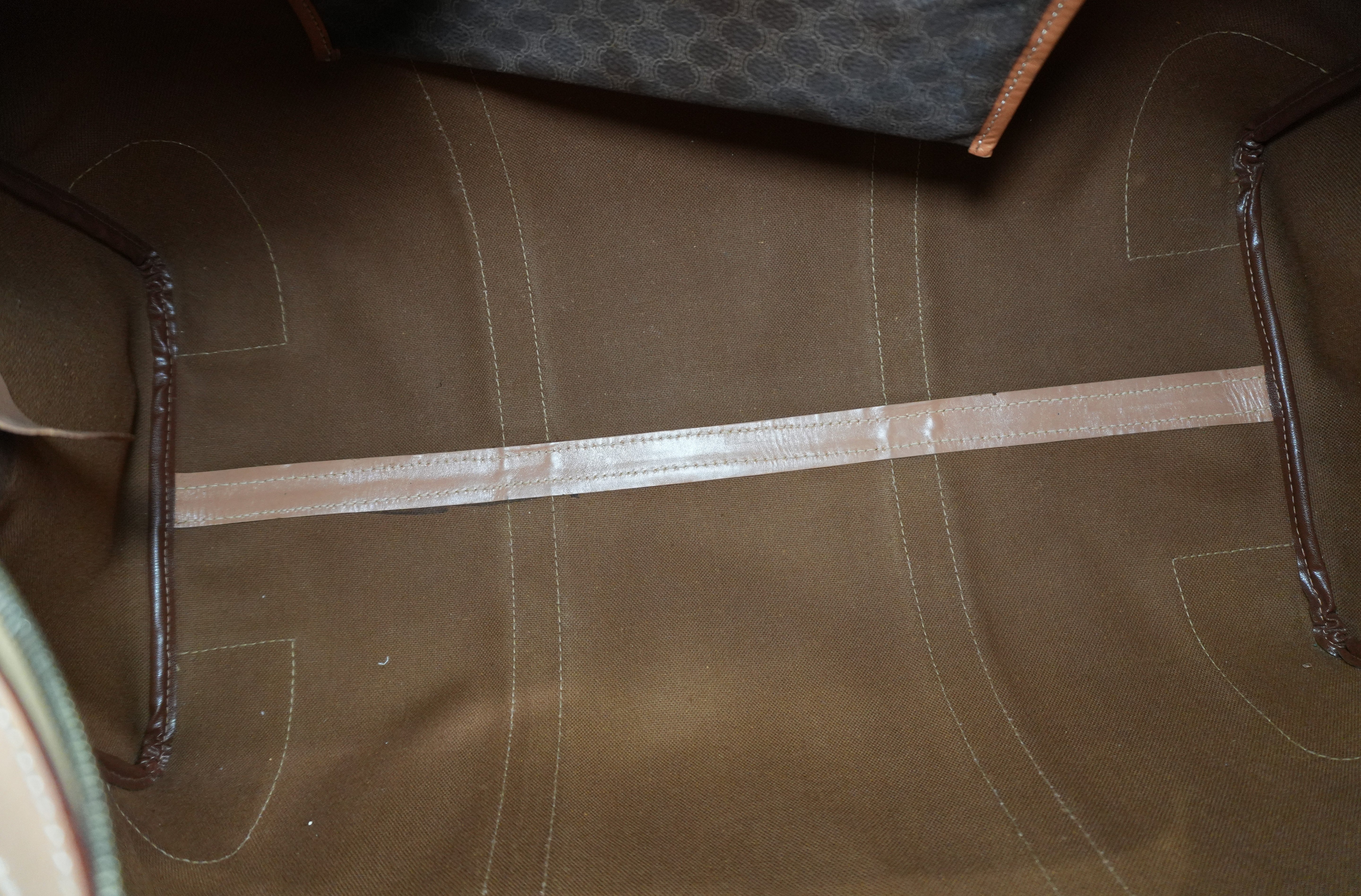 Pre-owned Celine Macadam Travel Duffle Bag Brown