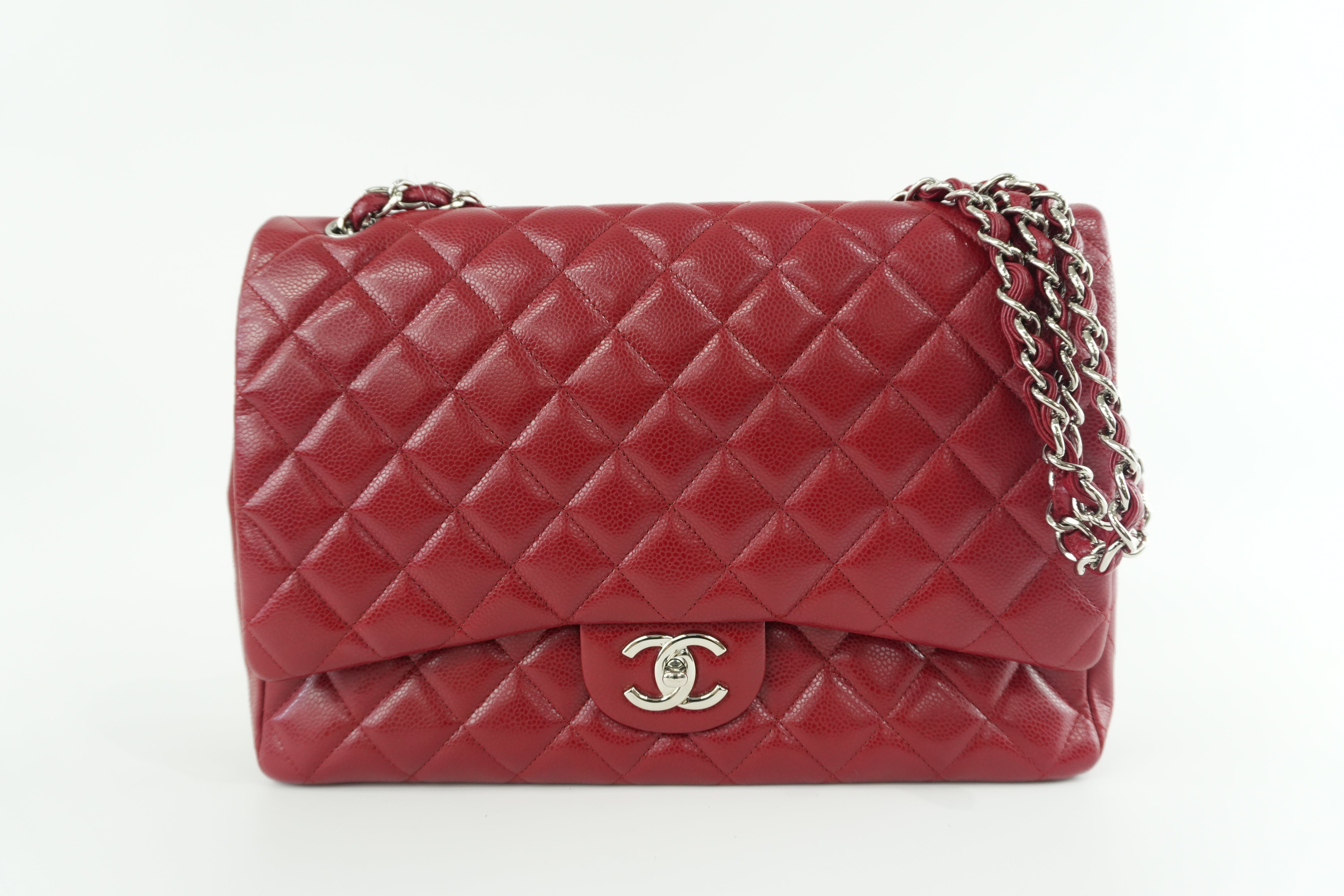 Chanel Matelasse Chain Red Shoulder Bag Used
