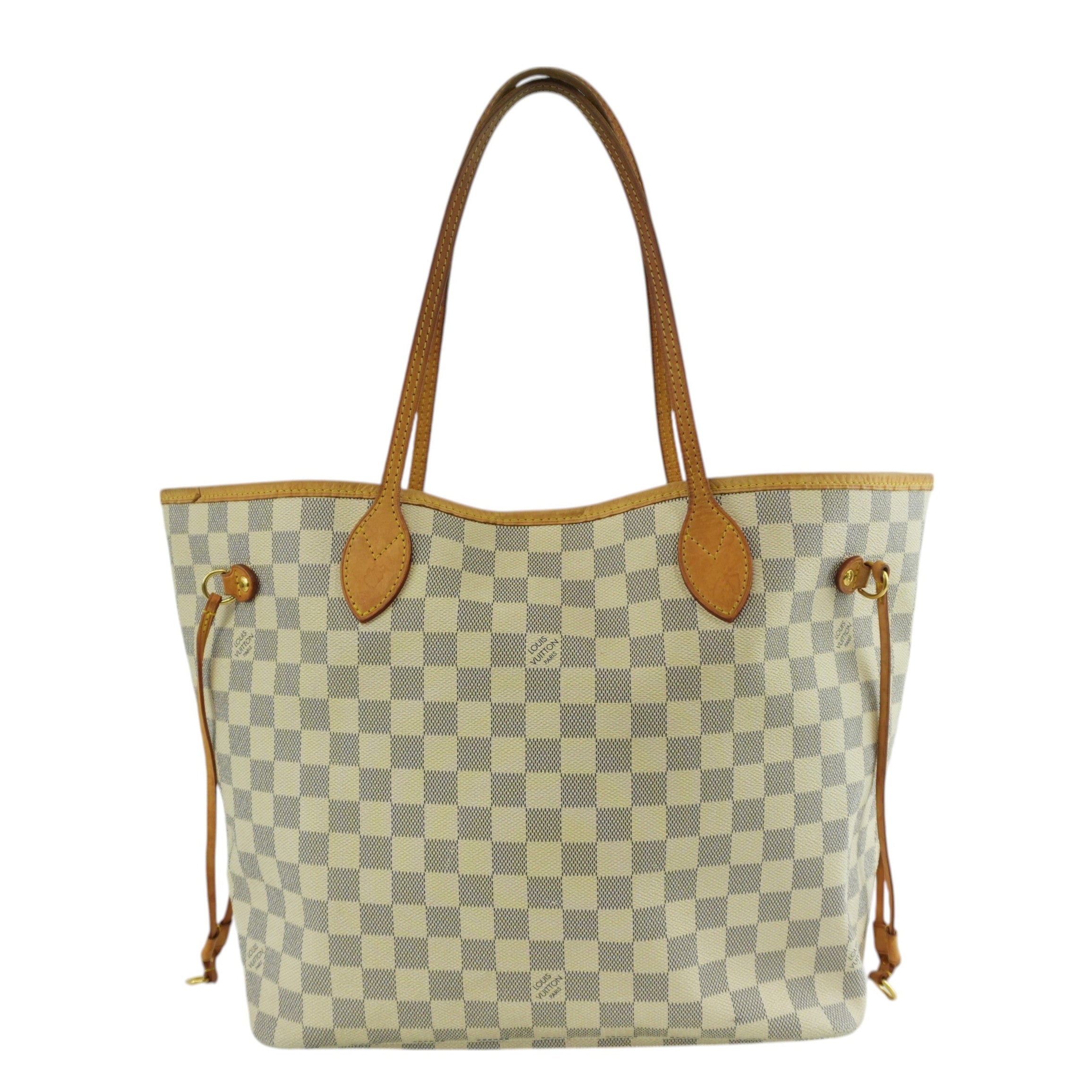 Louis Vuitton Damier Azur Neverfull MM Tote Bag Used
