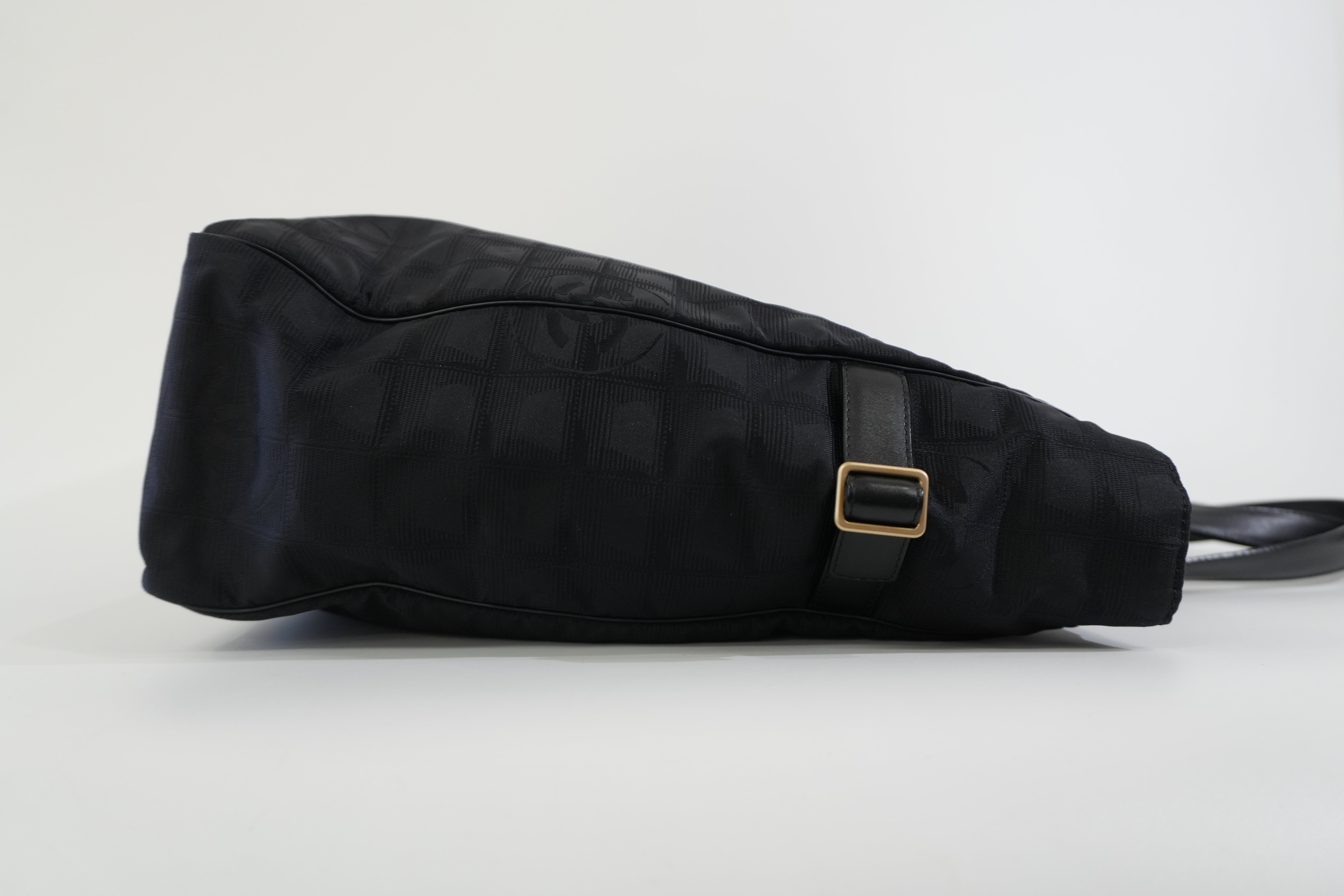 Pre-owned Chanel Nylon Travel Tote Bag Black