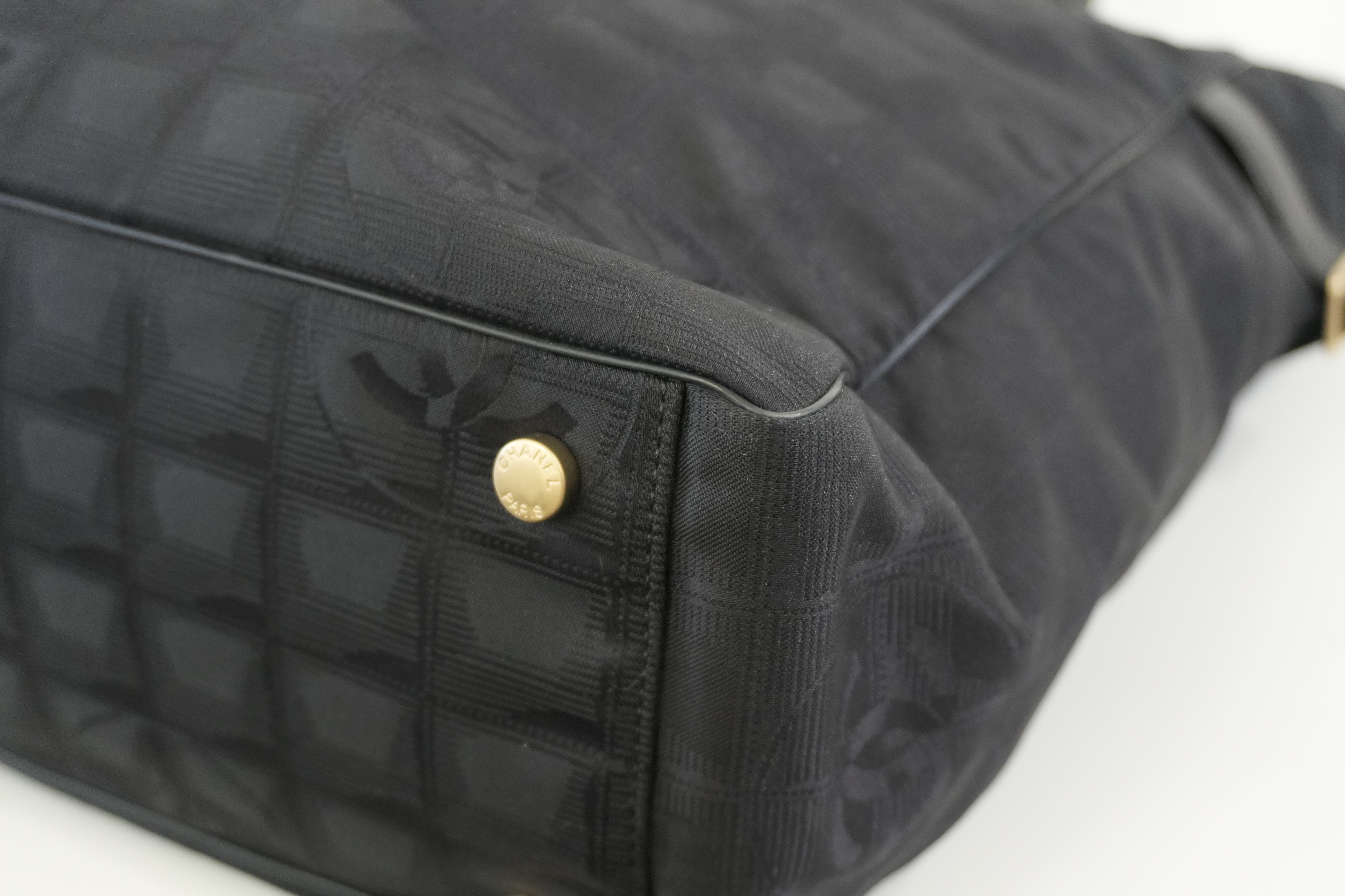 Pre-owned Chanel Nylon Travel Tote Bag Black