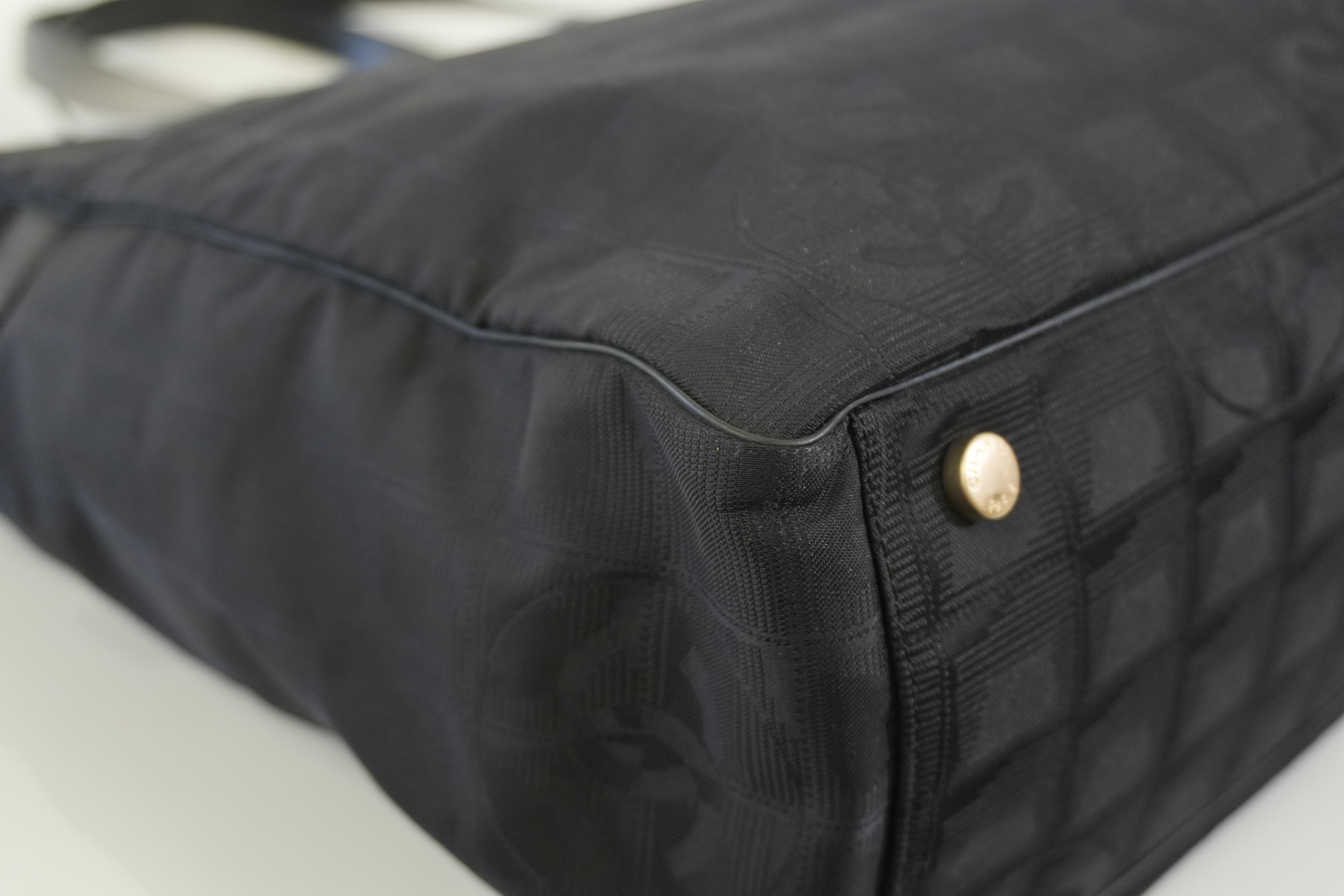 Pre-owned Chanel Nylon Travel Tote Bag Black