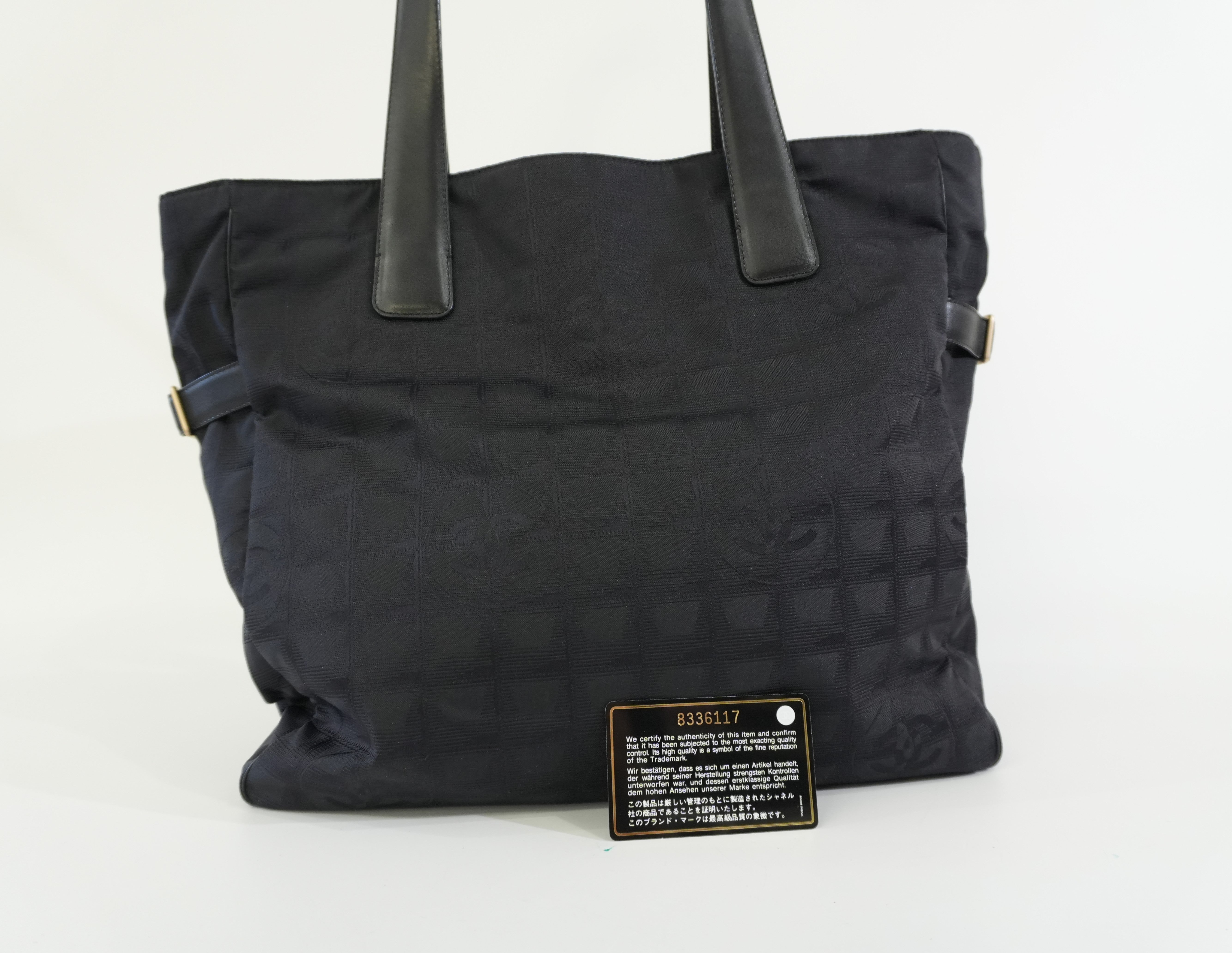 Pre-owned Chanel Nylon Travel Tote Bag Black