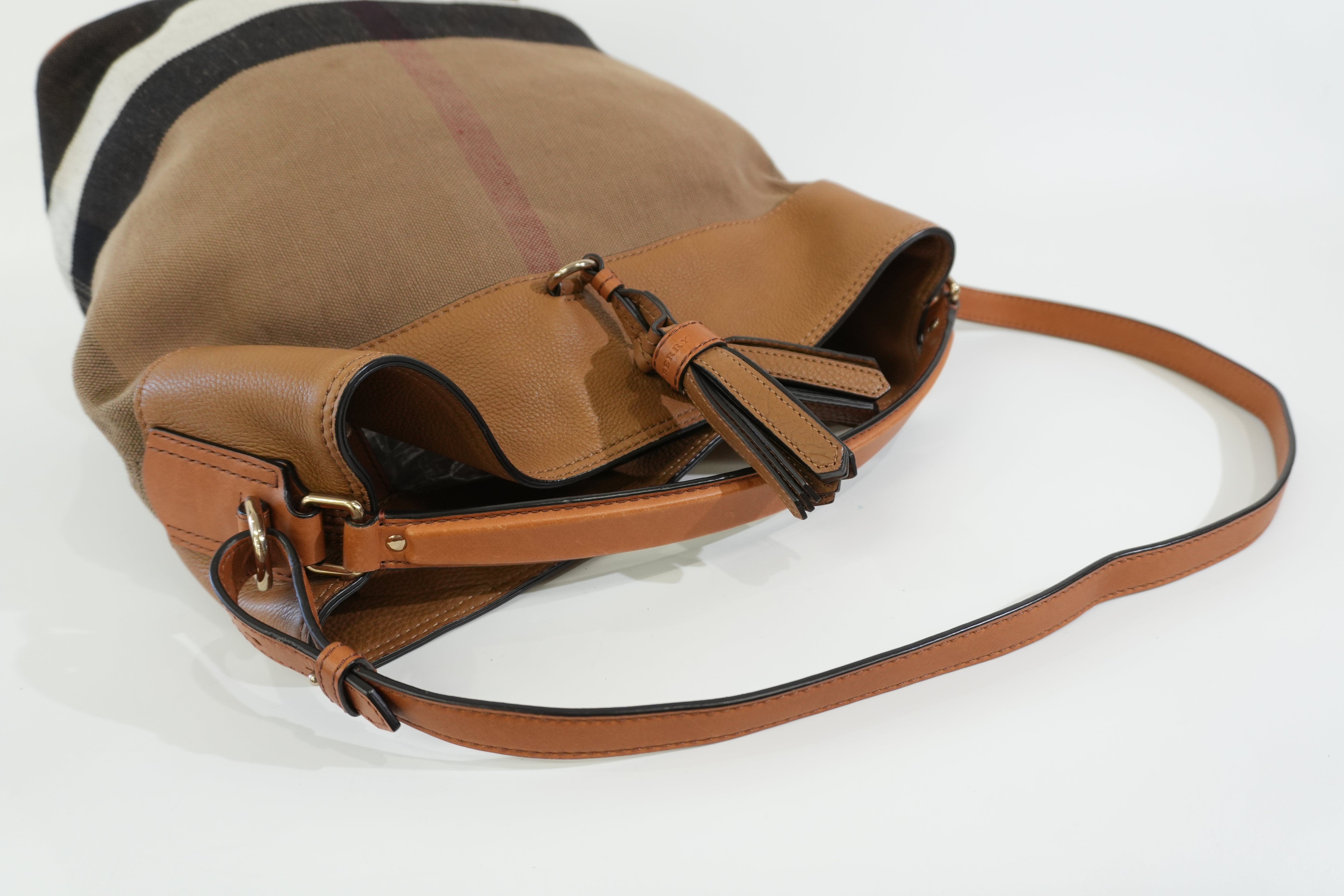 Pre-owned Burberry Two Way Ashby Bucket Shoulder Bag Brown