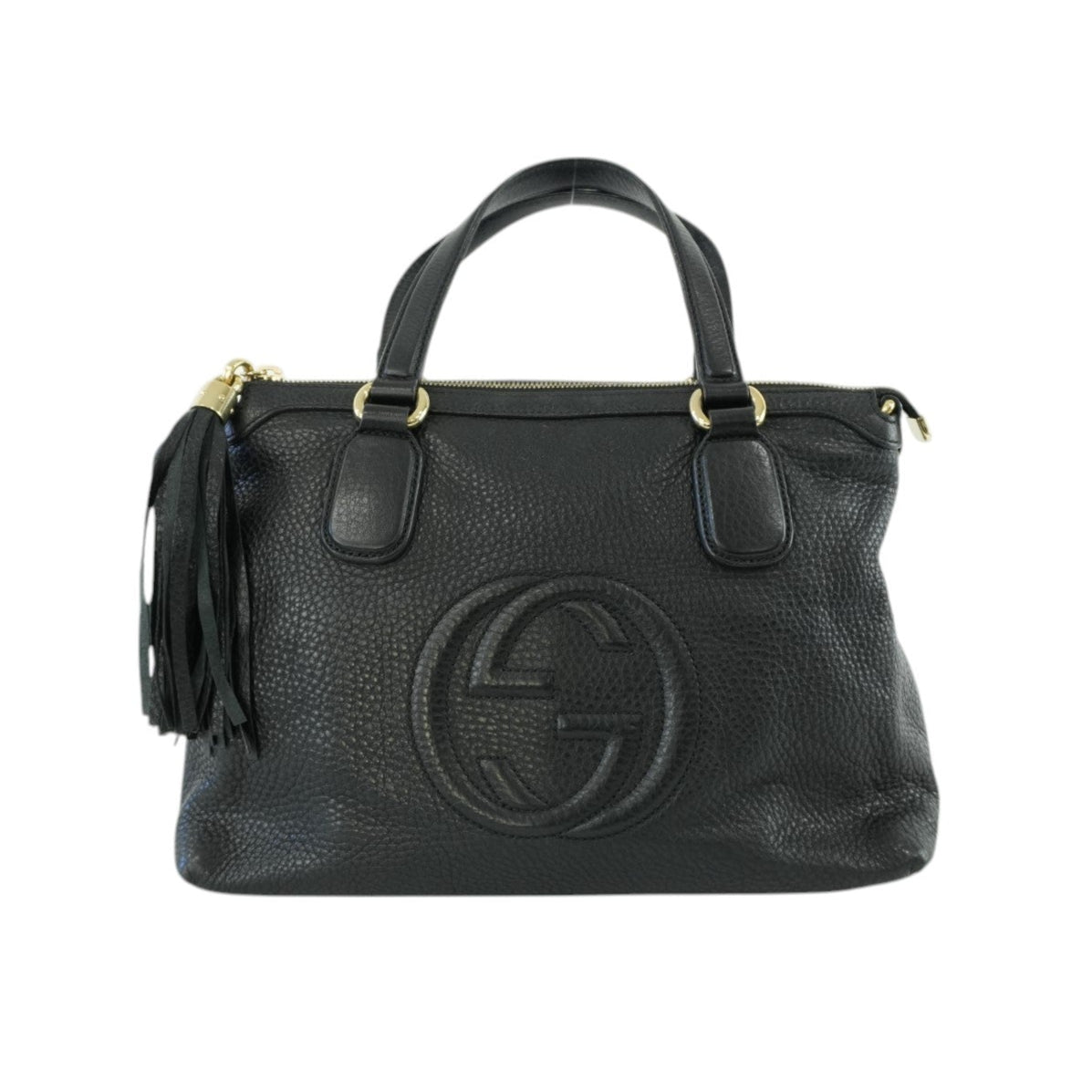 Gucci Soho Handbag Black Leather Used