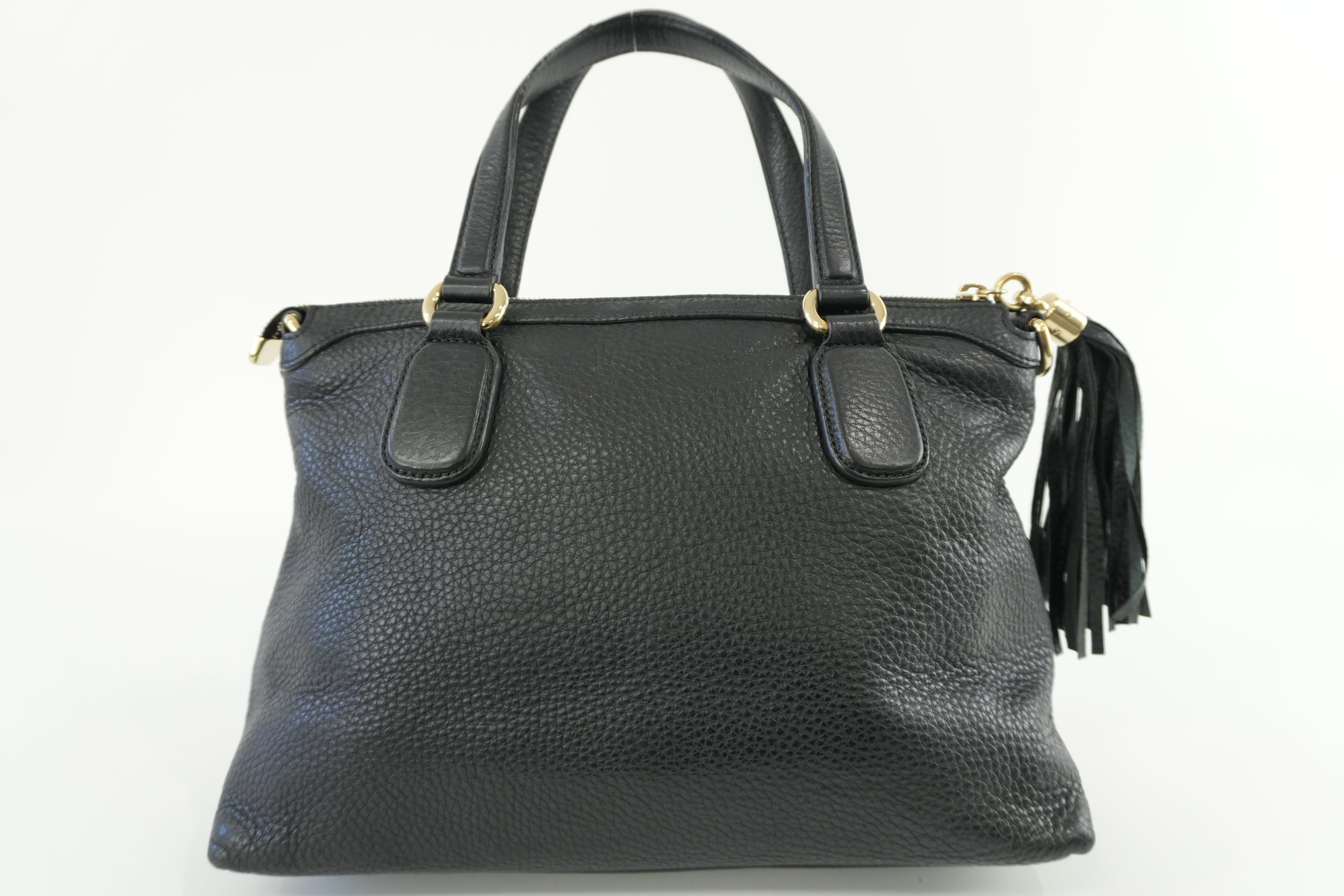 Gucci Soho Handbag Black Leather Used