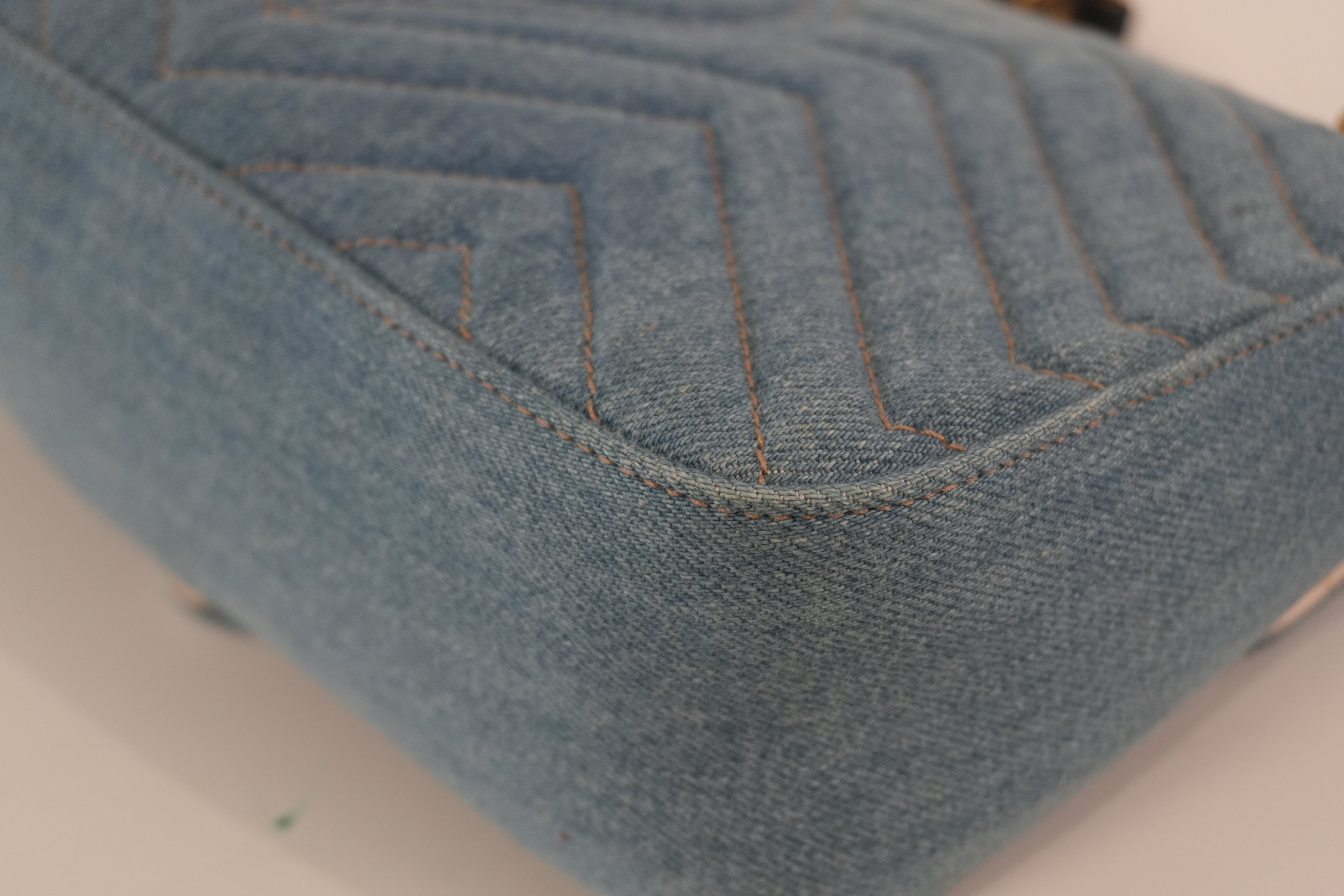 Pre-owned Gucci Marmont Shoulder Bag Denim