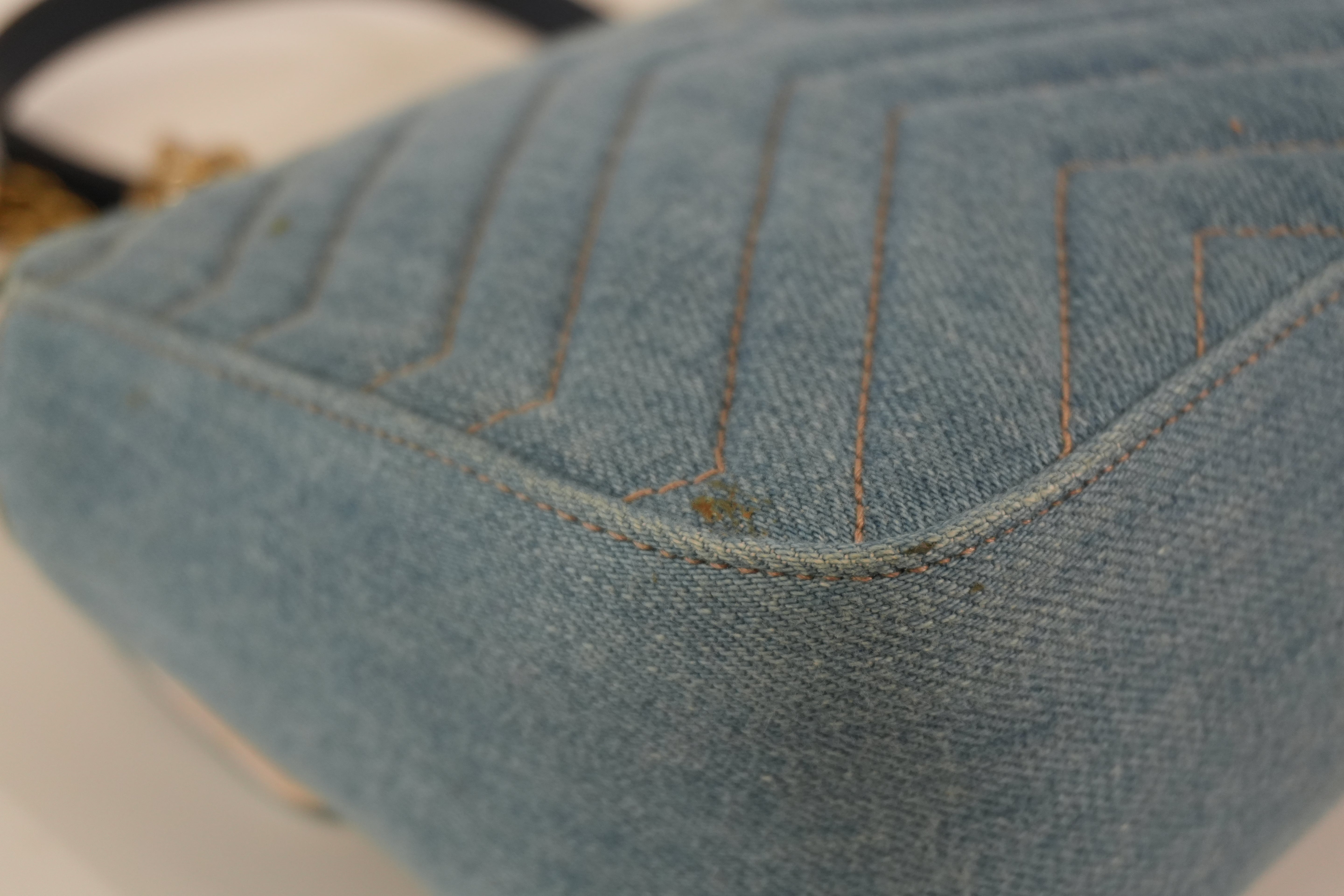 Pre-owned Gucci Marmont Shoulder Bag Denim