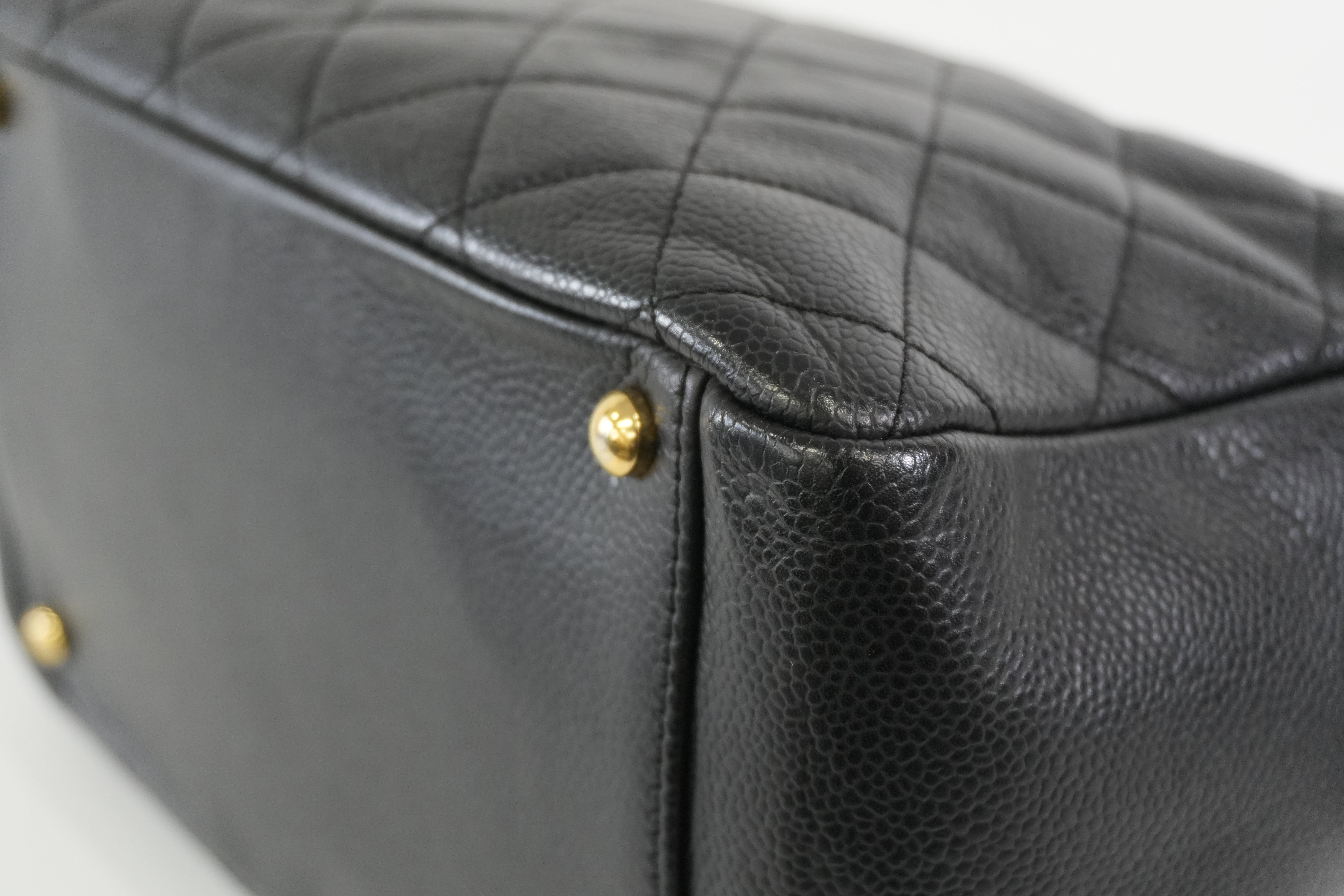 Pre-owned Chanel Caviar Skin PTT Chain Tote Bag Black