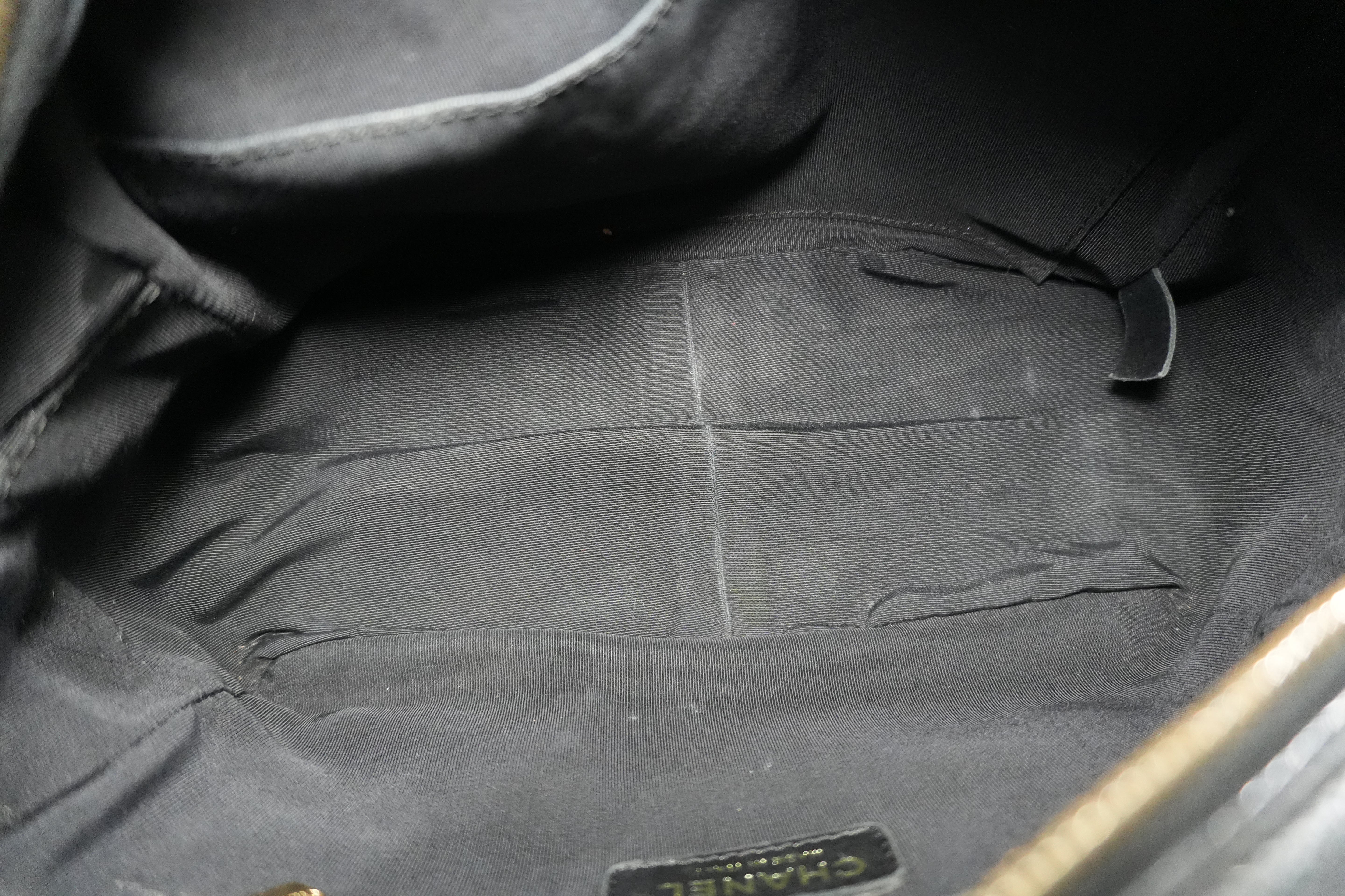 Pre-owned Chanel Caviar Skin PTT Chain Tote Bag Black