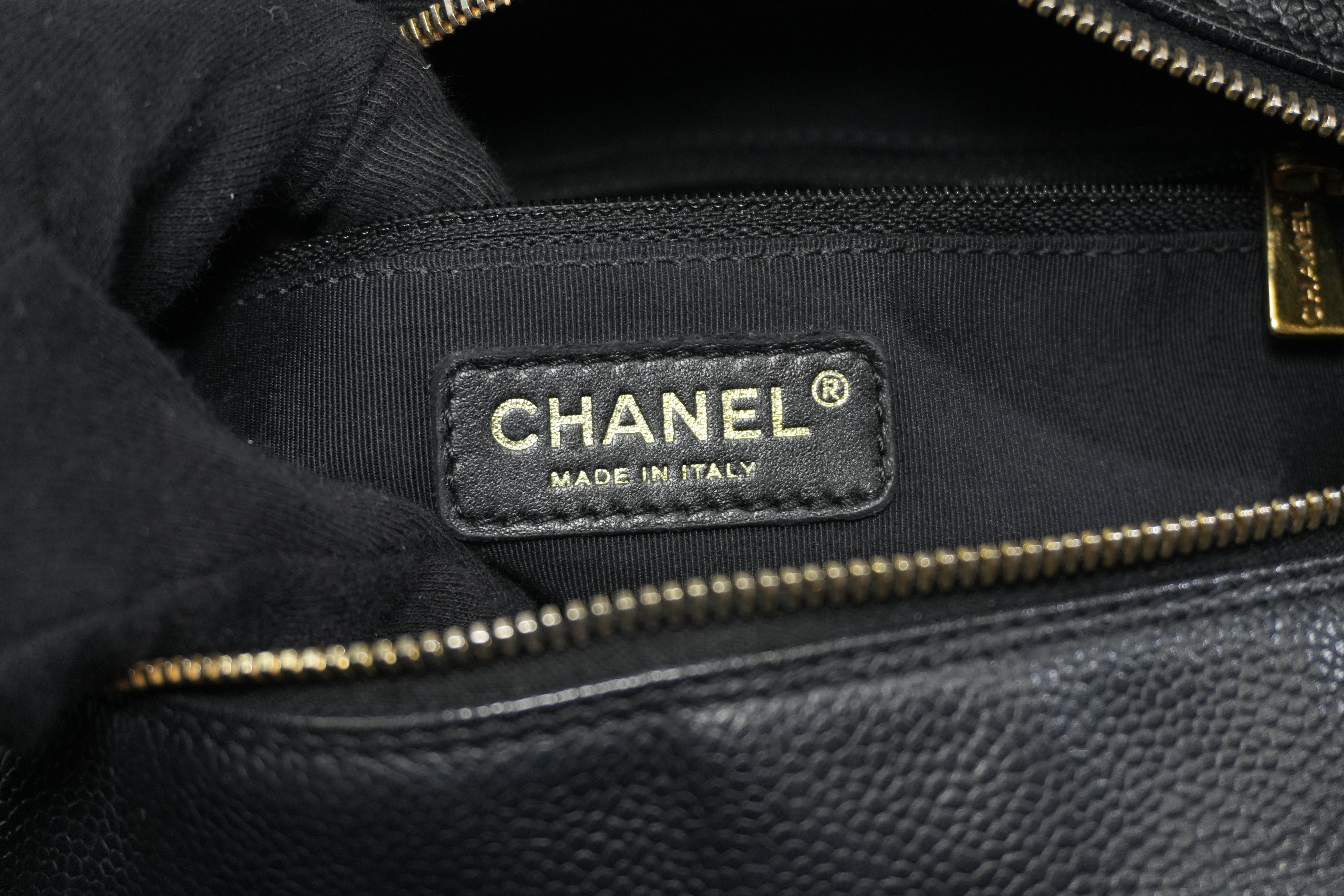 Pre-owned Chanel Caviar Skin PTT Chain Tote Bag Black