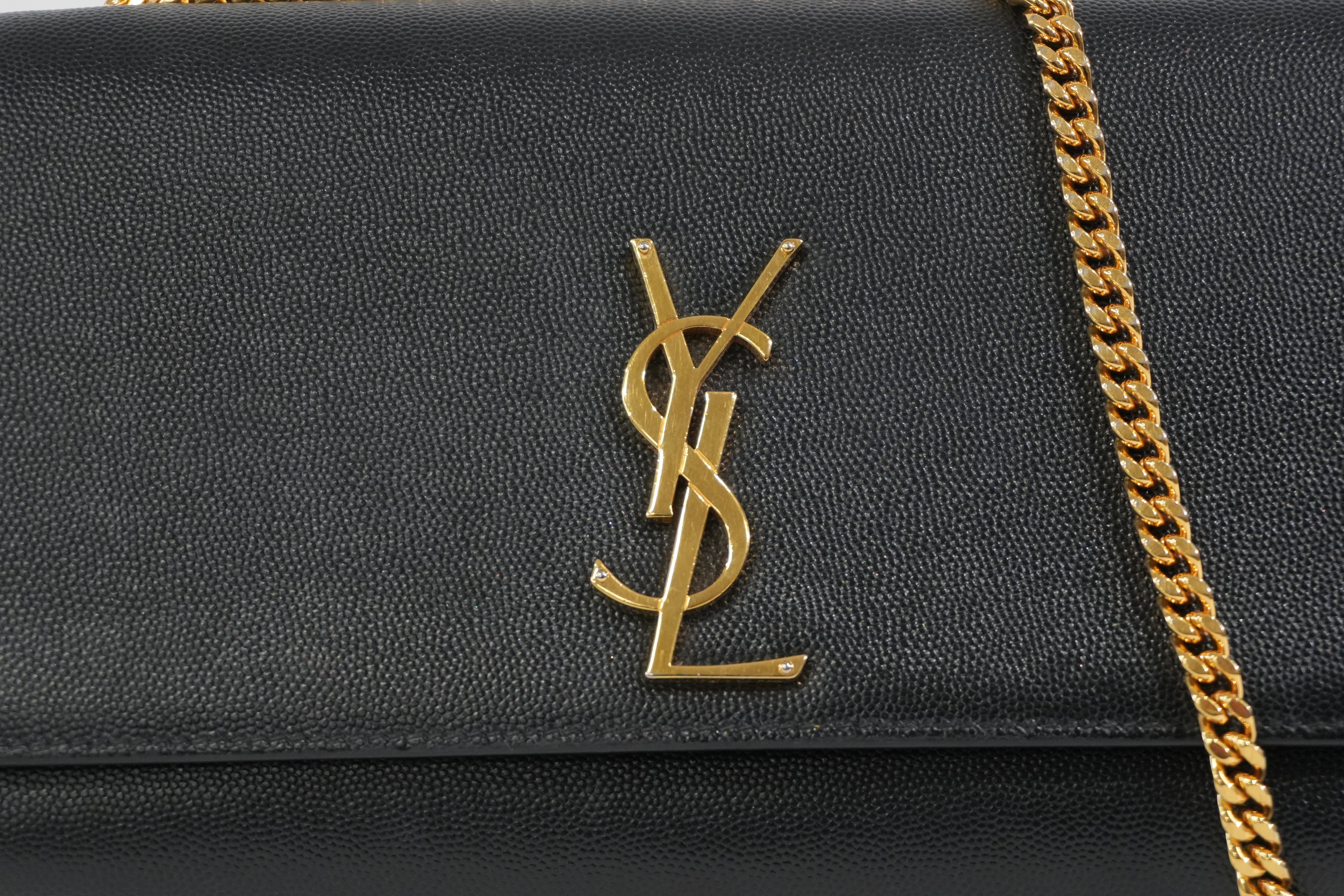 Pre-owned Saint Laurent Kate Chain Shoulder Bag Black