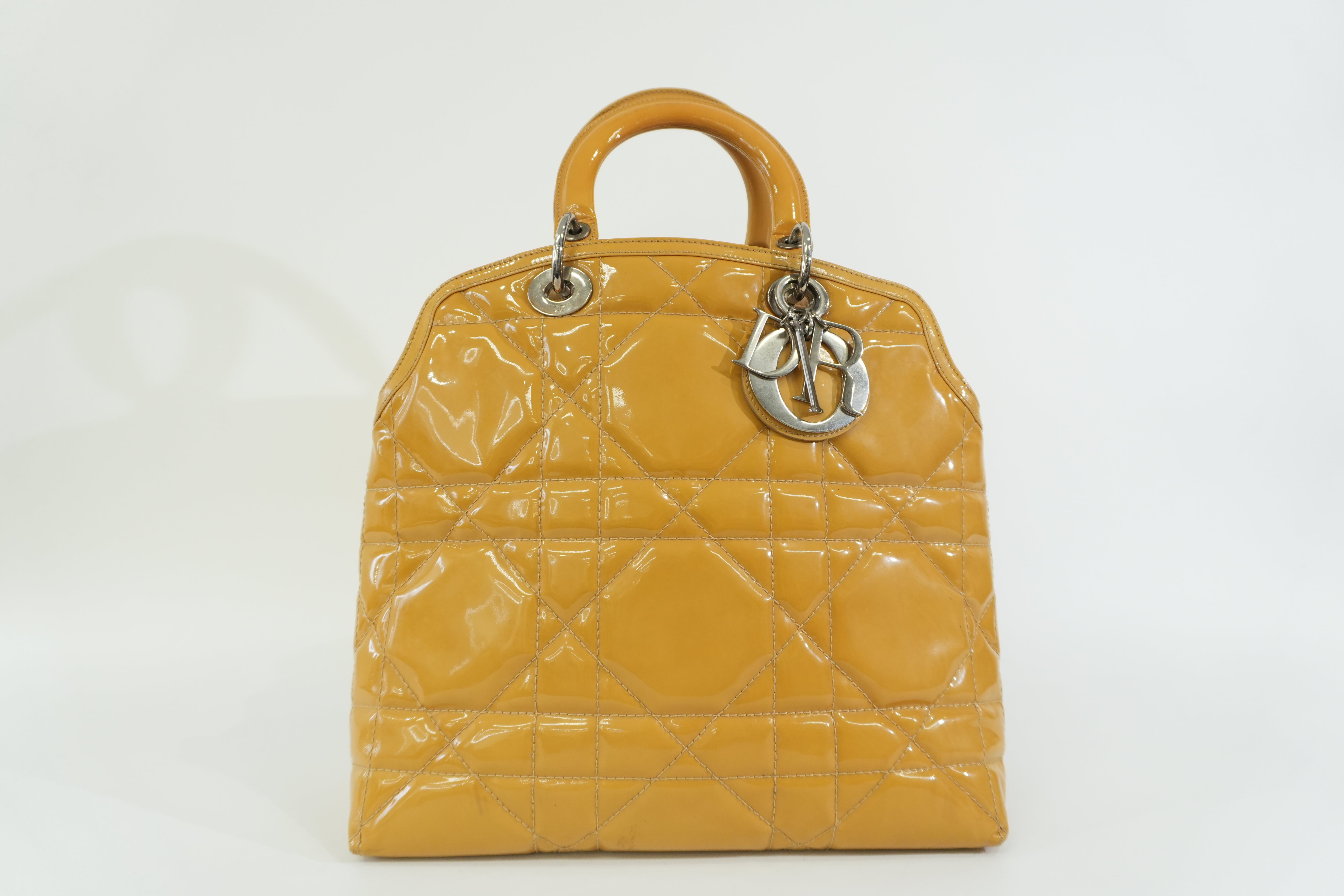 Pre-owned Dior Lady Dior Handbag Yellow