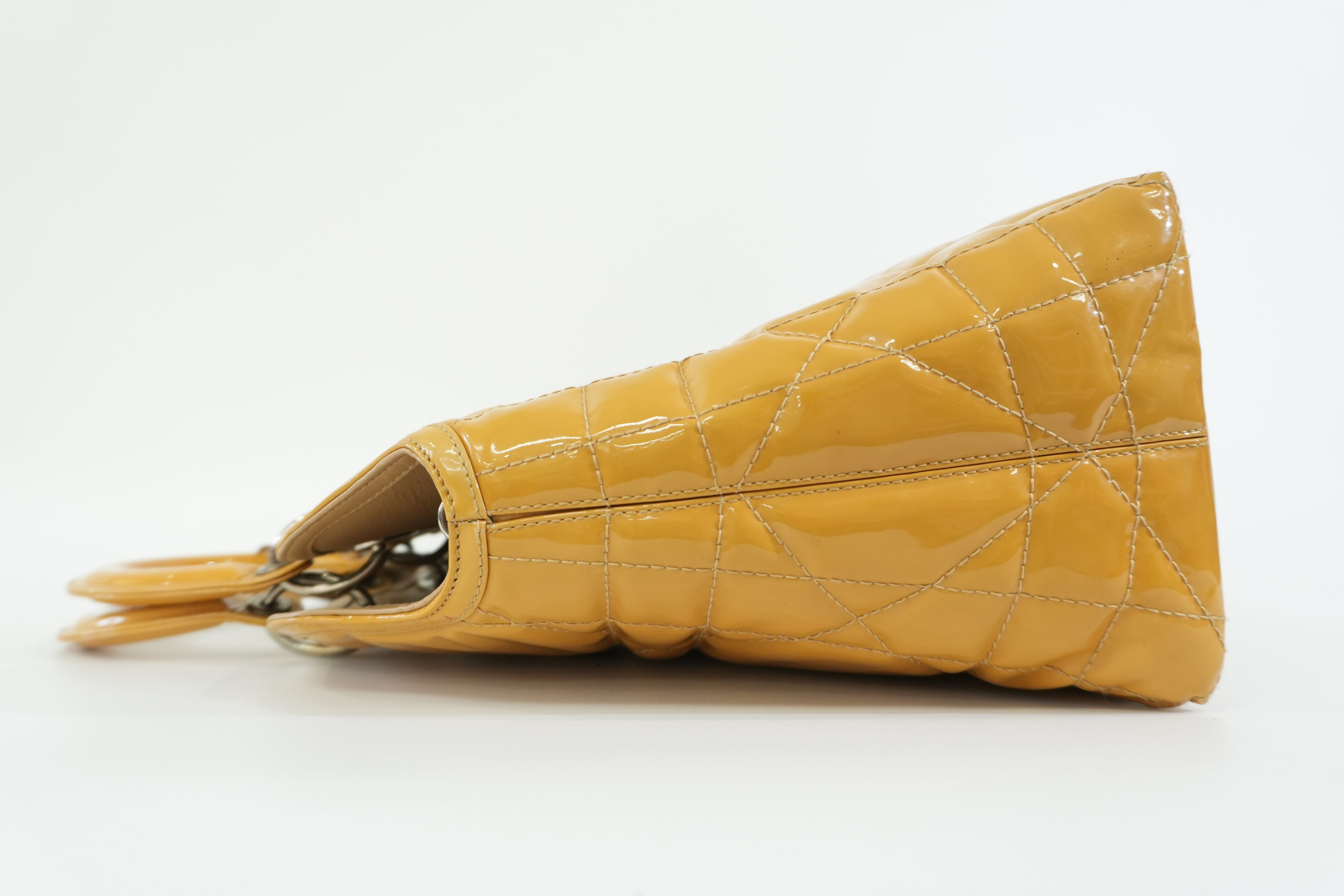 Pre-owned Dior Lady Dior Handbag Yellow