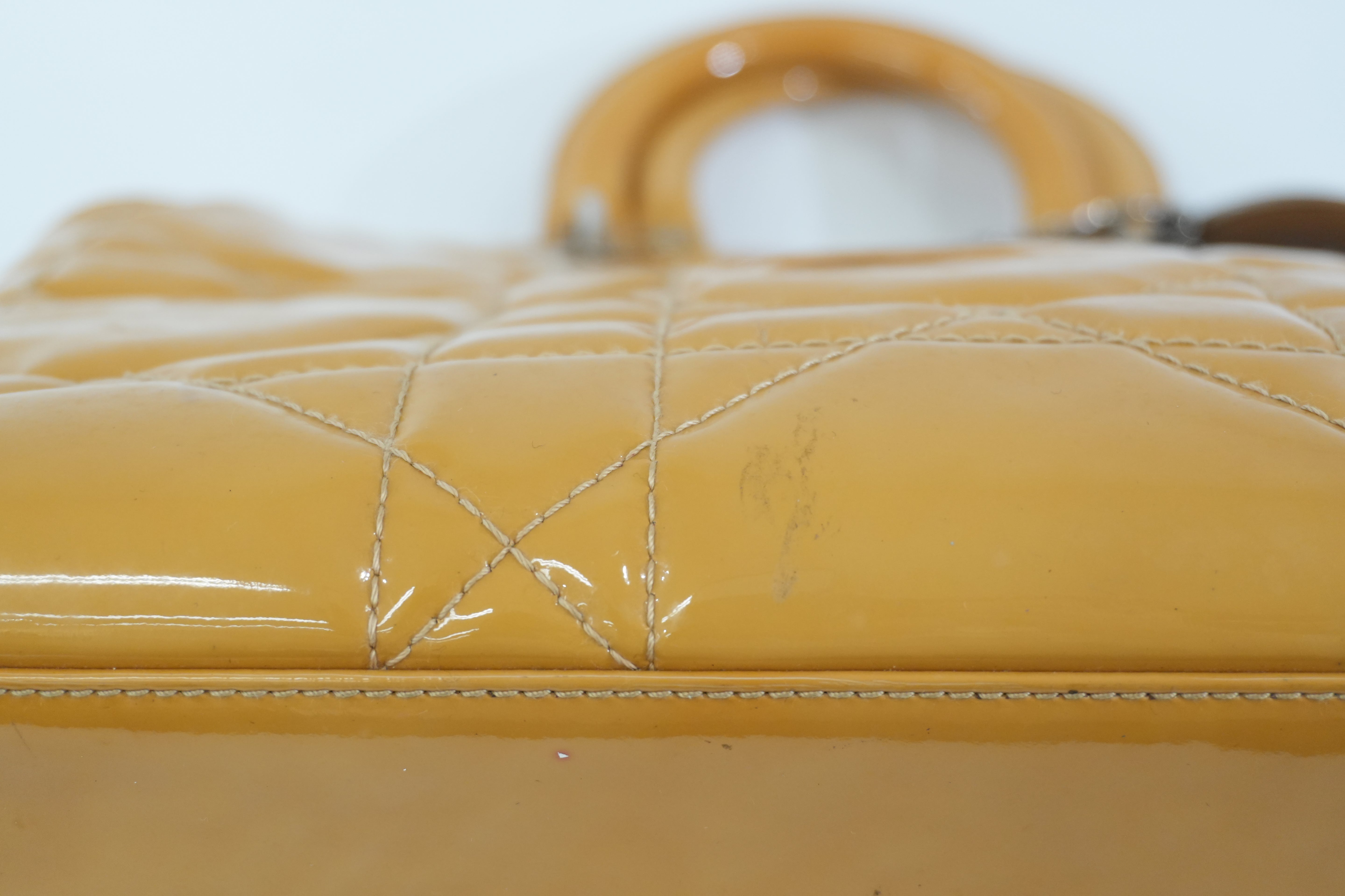 Pre-owned Dior Lady Dior Handbag Yellow