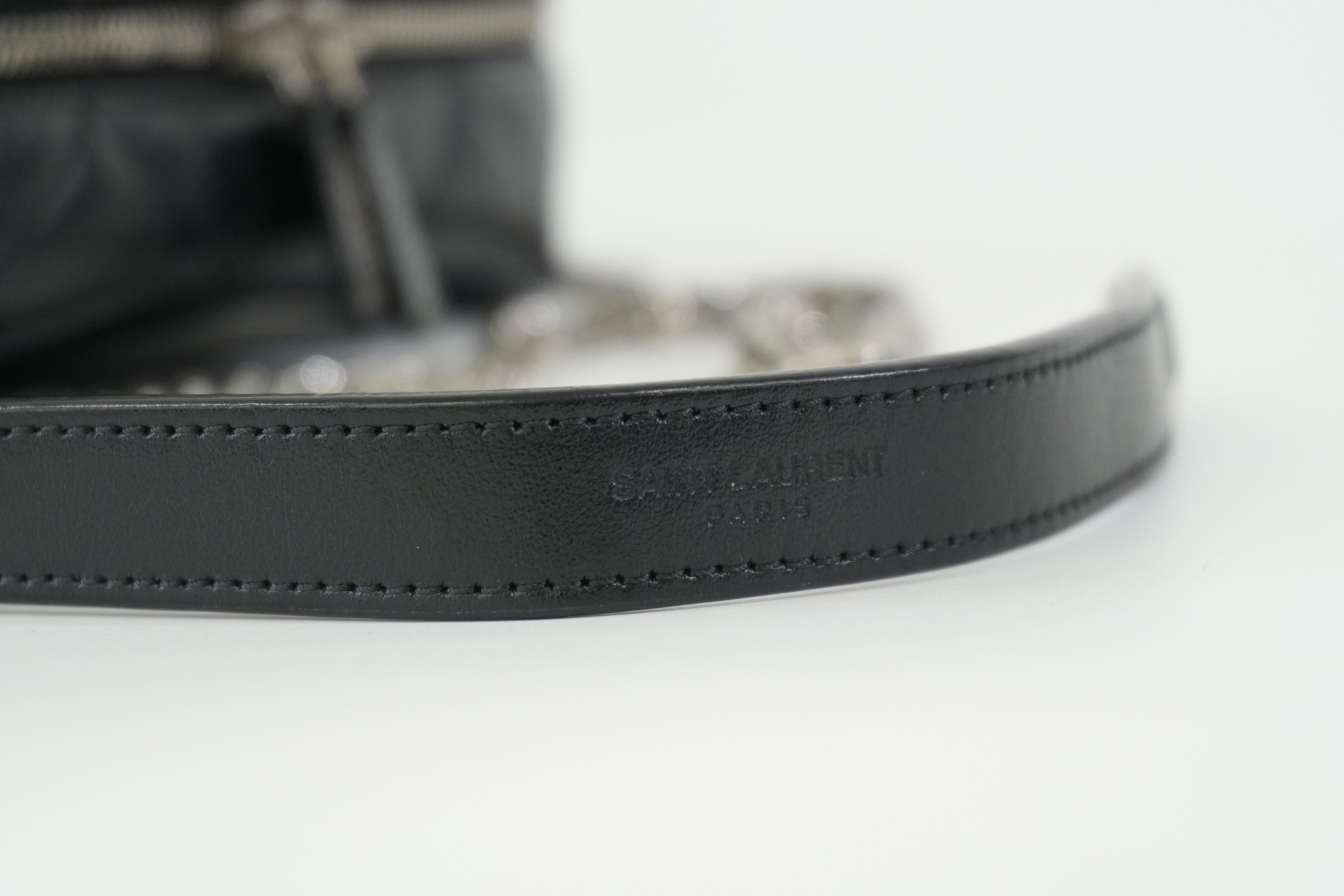 Pre-owned Saint Laurent Loulou Bowling Chain Shoulder Bag Black