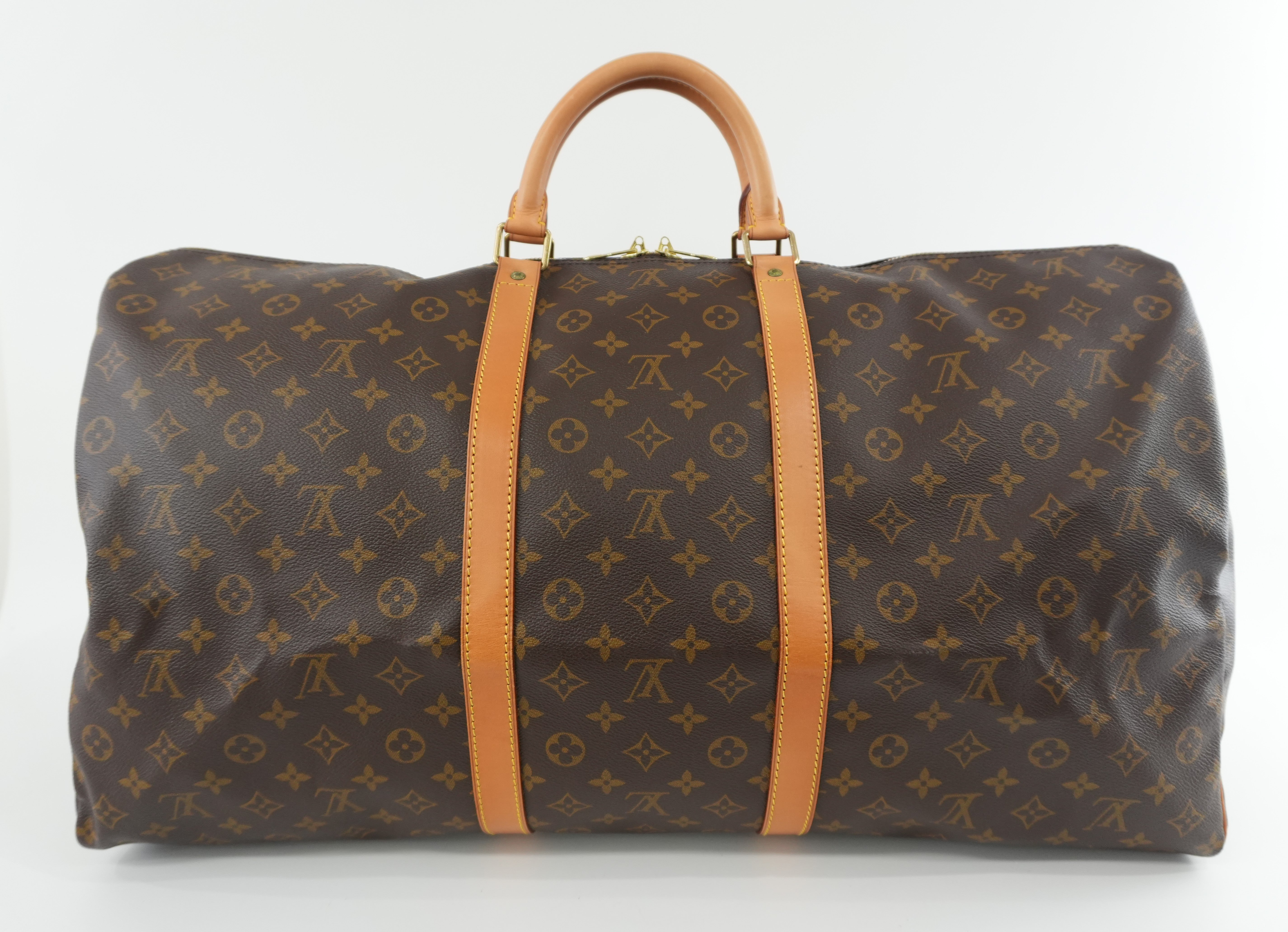 Louis Vuitton Monogram Keepall 60 Duffle Bag Used