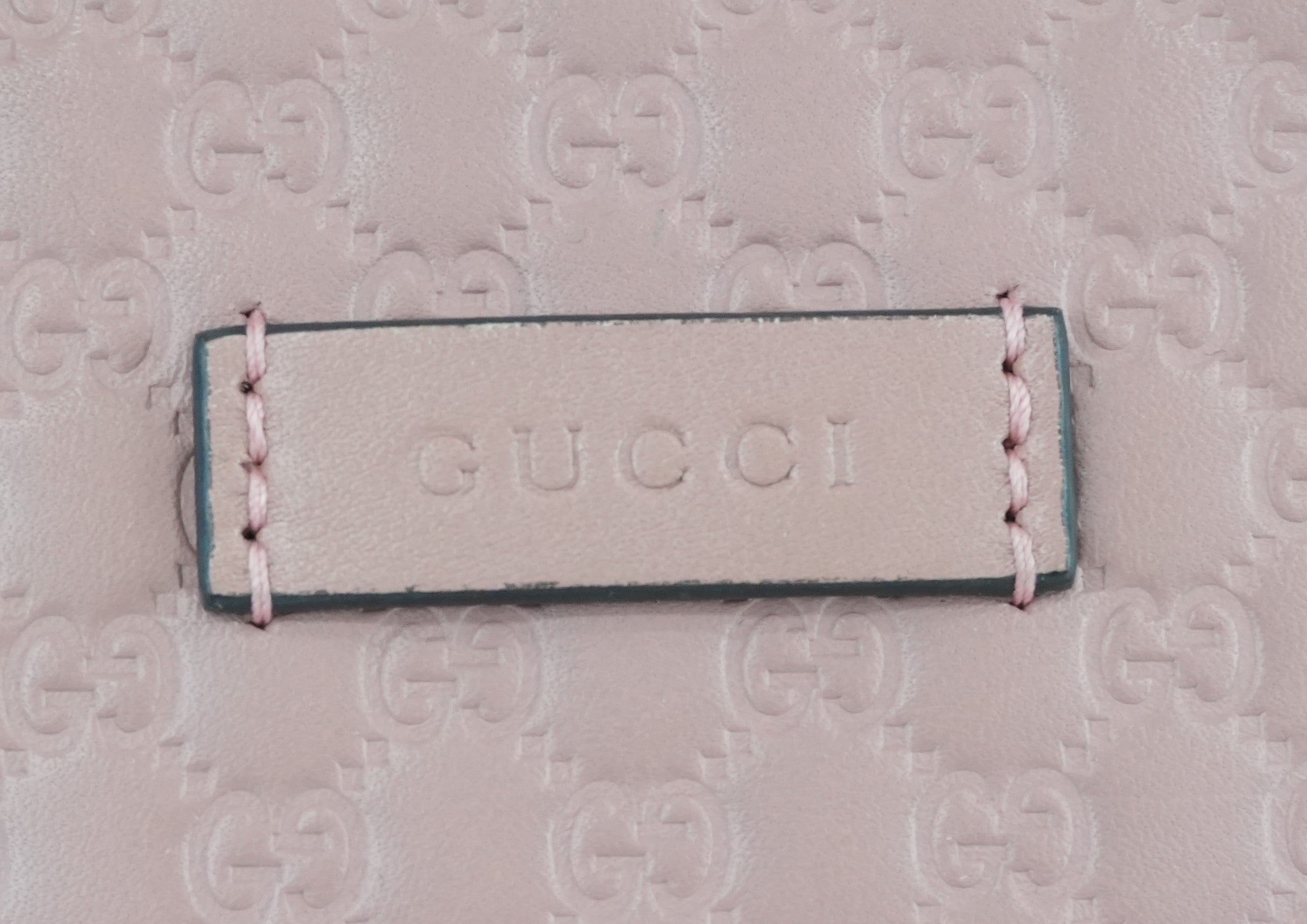 Gucci Microguccisima Shoulder Bag Pink Leather Used