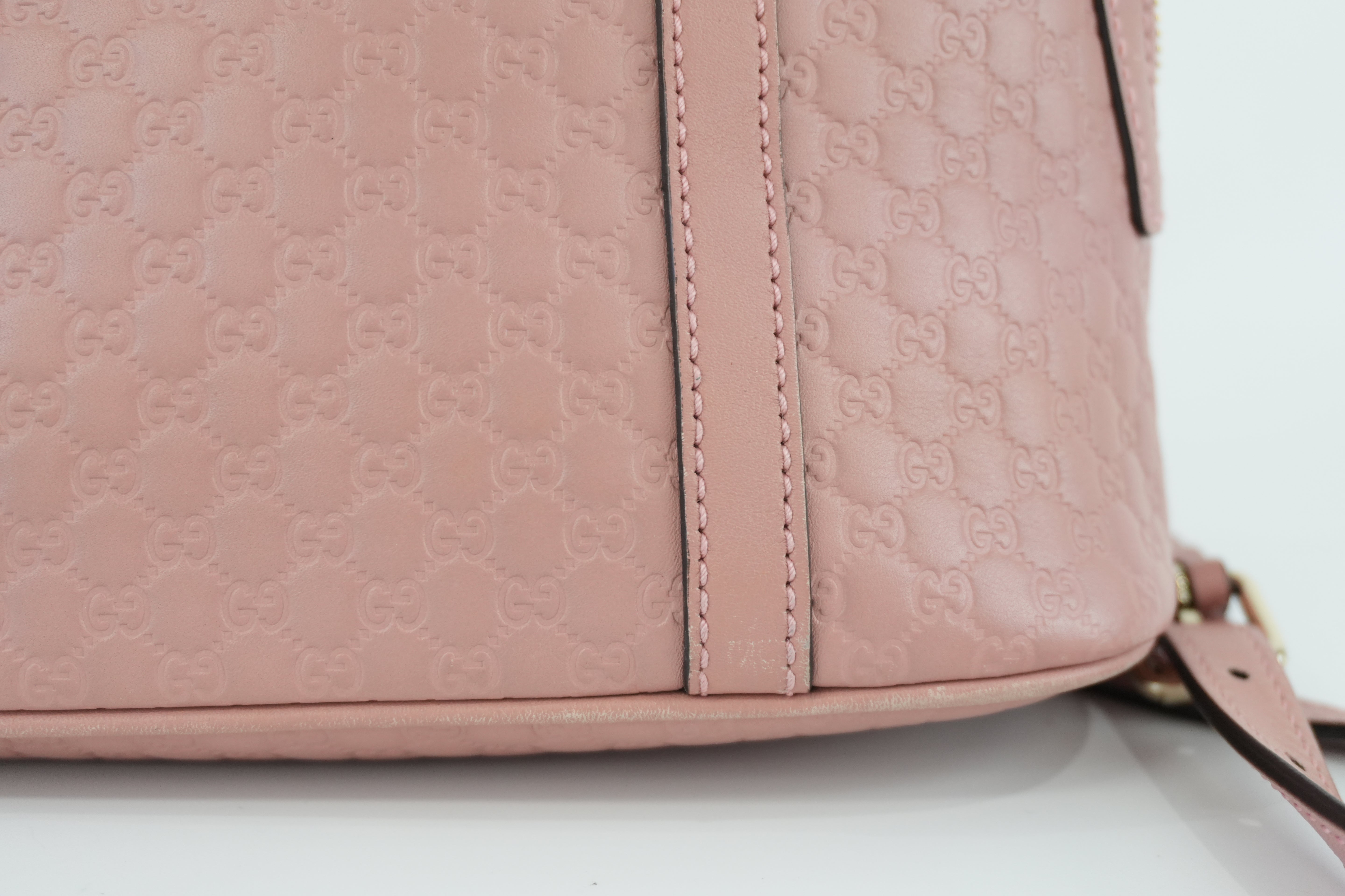 Gucci Microguccisima Shoulder Bag Pink Leather Used