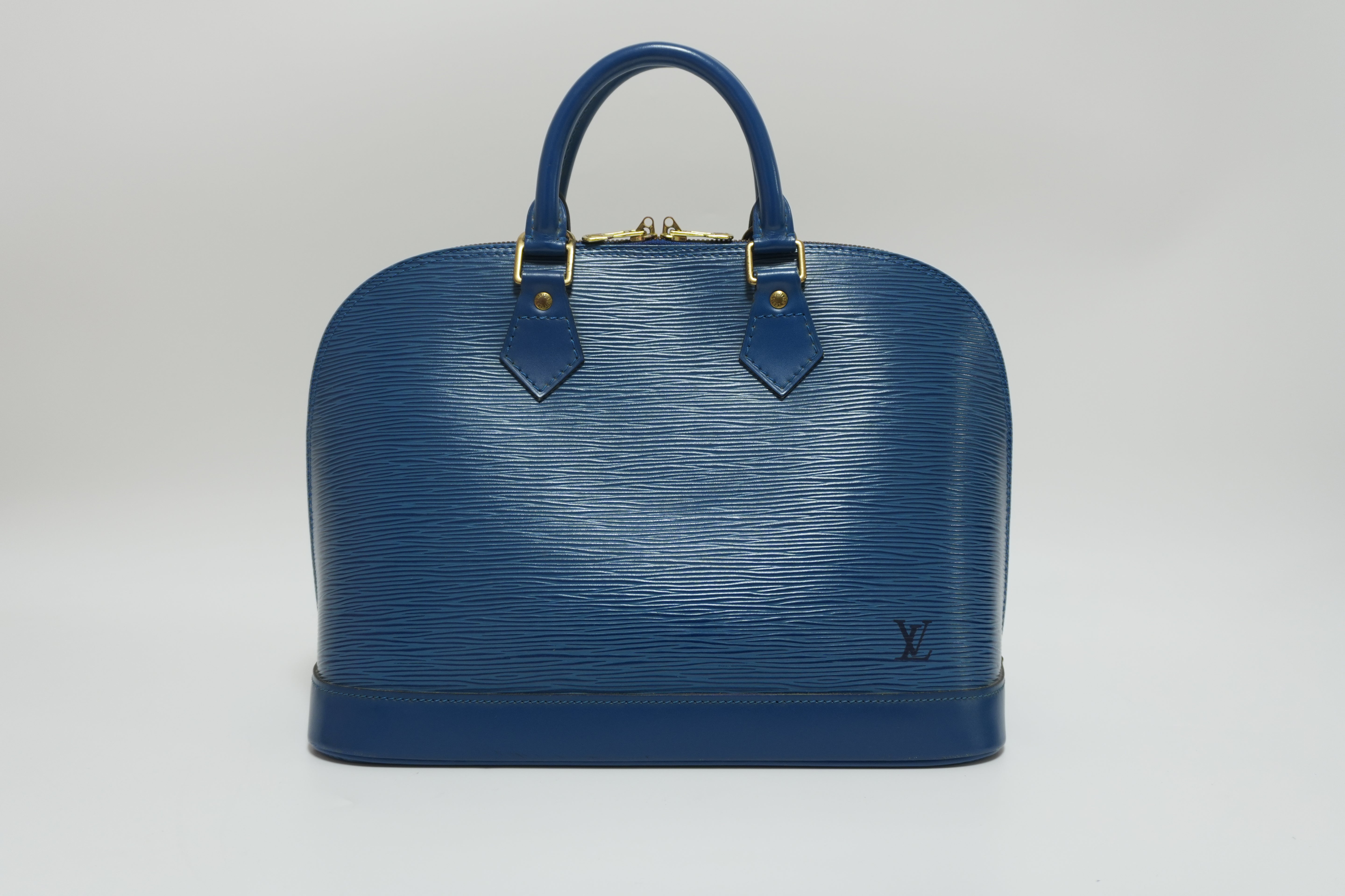 Louis Vuitton Alma PM Epi Blue Handbag Used