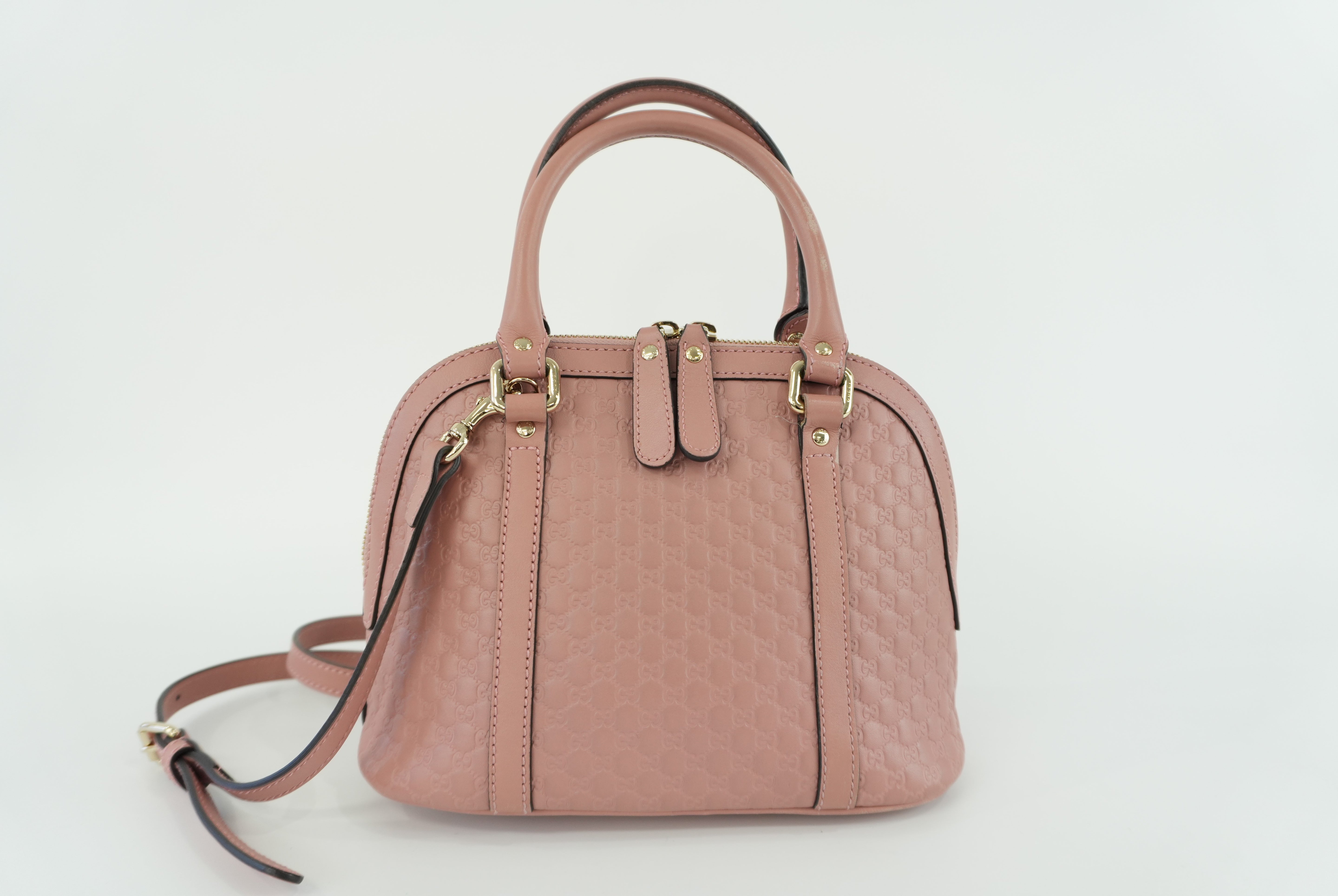 Gucci Microguccisima Shoulder Bag Pink Leather Used