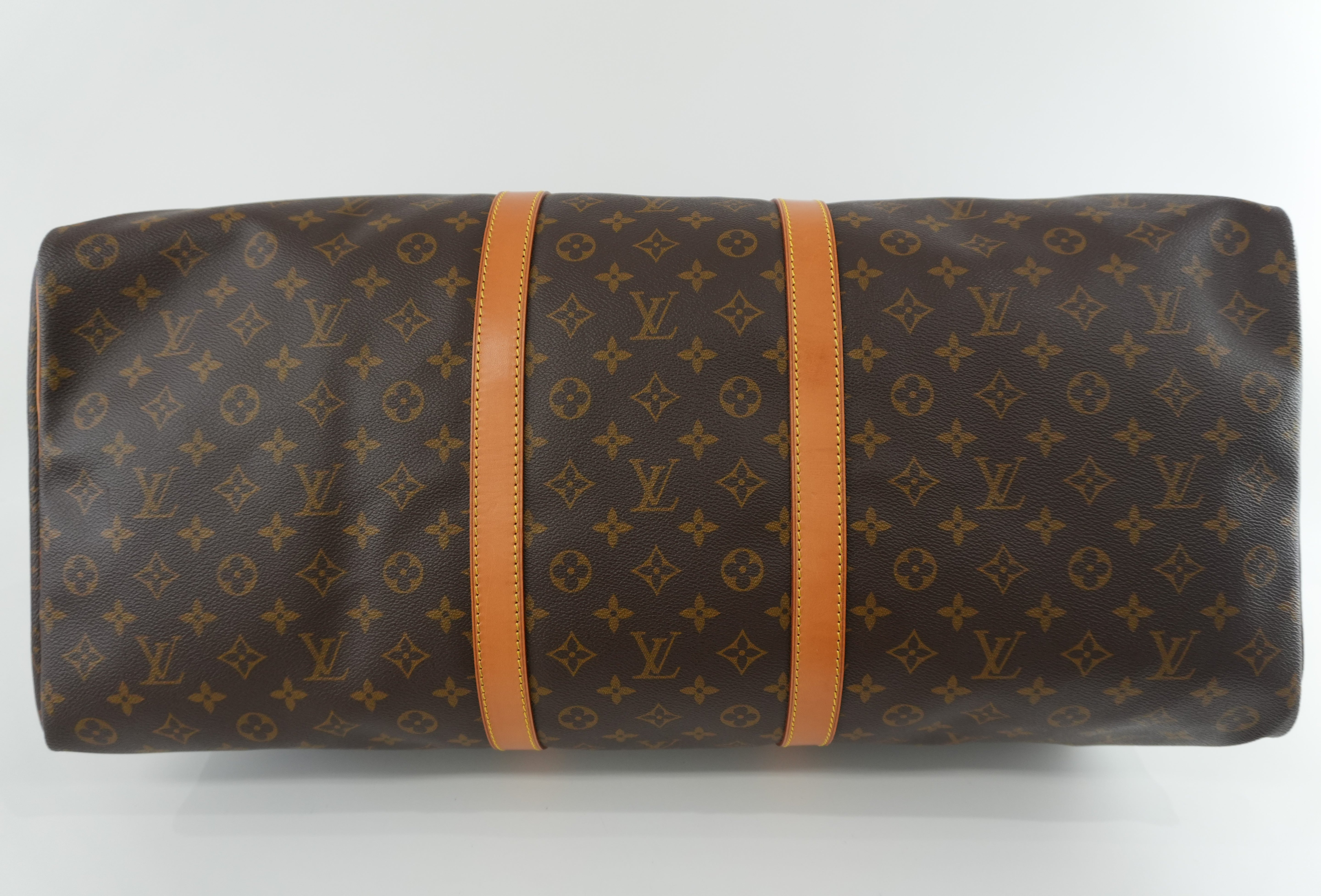 Louis Vuitton Monogram Keepall 60 Duffle Bag Used