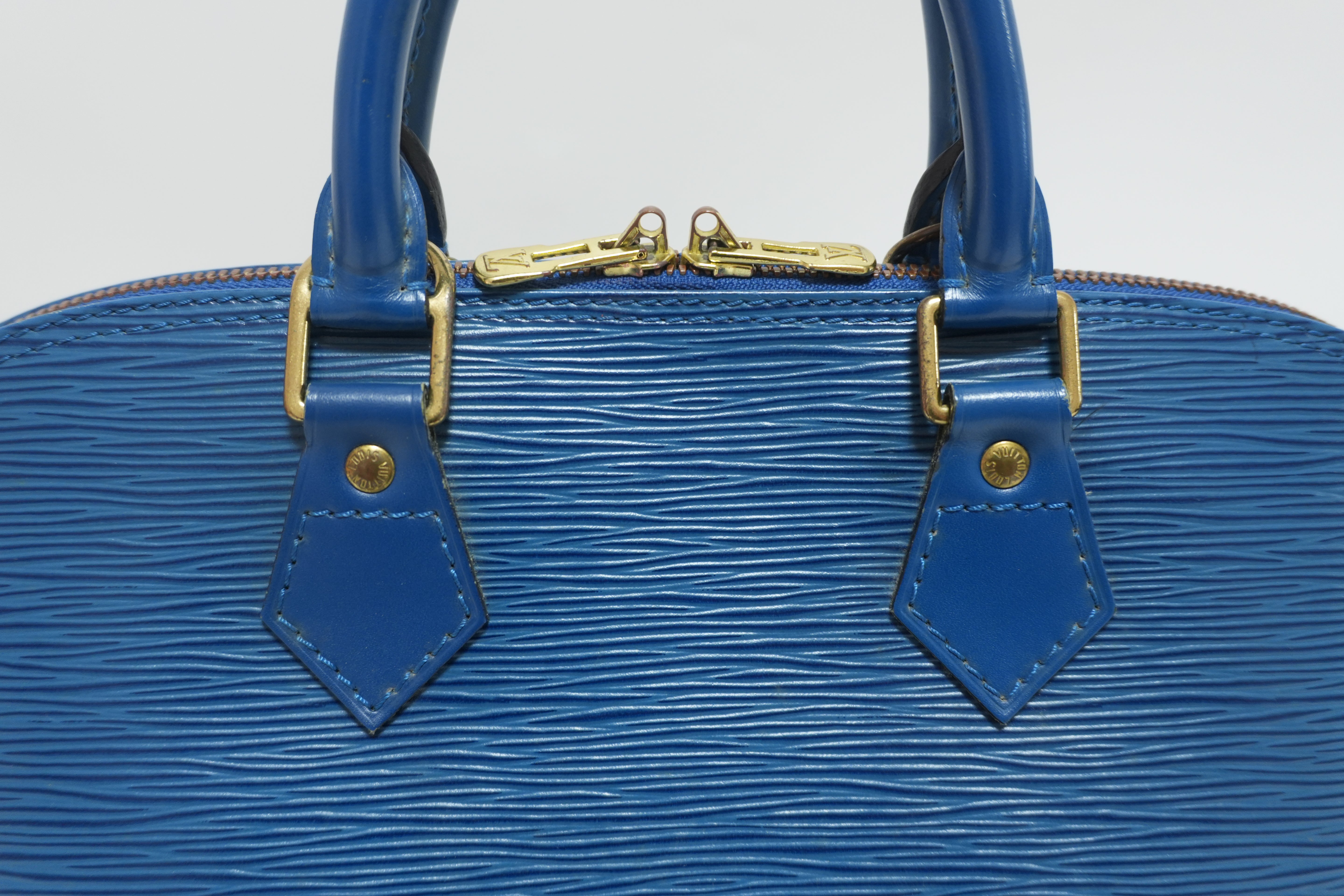 Louis Vuitton Alma PM Epi Blue Handbag Used