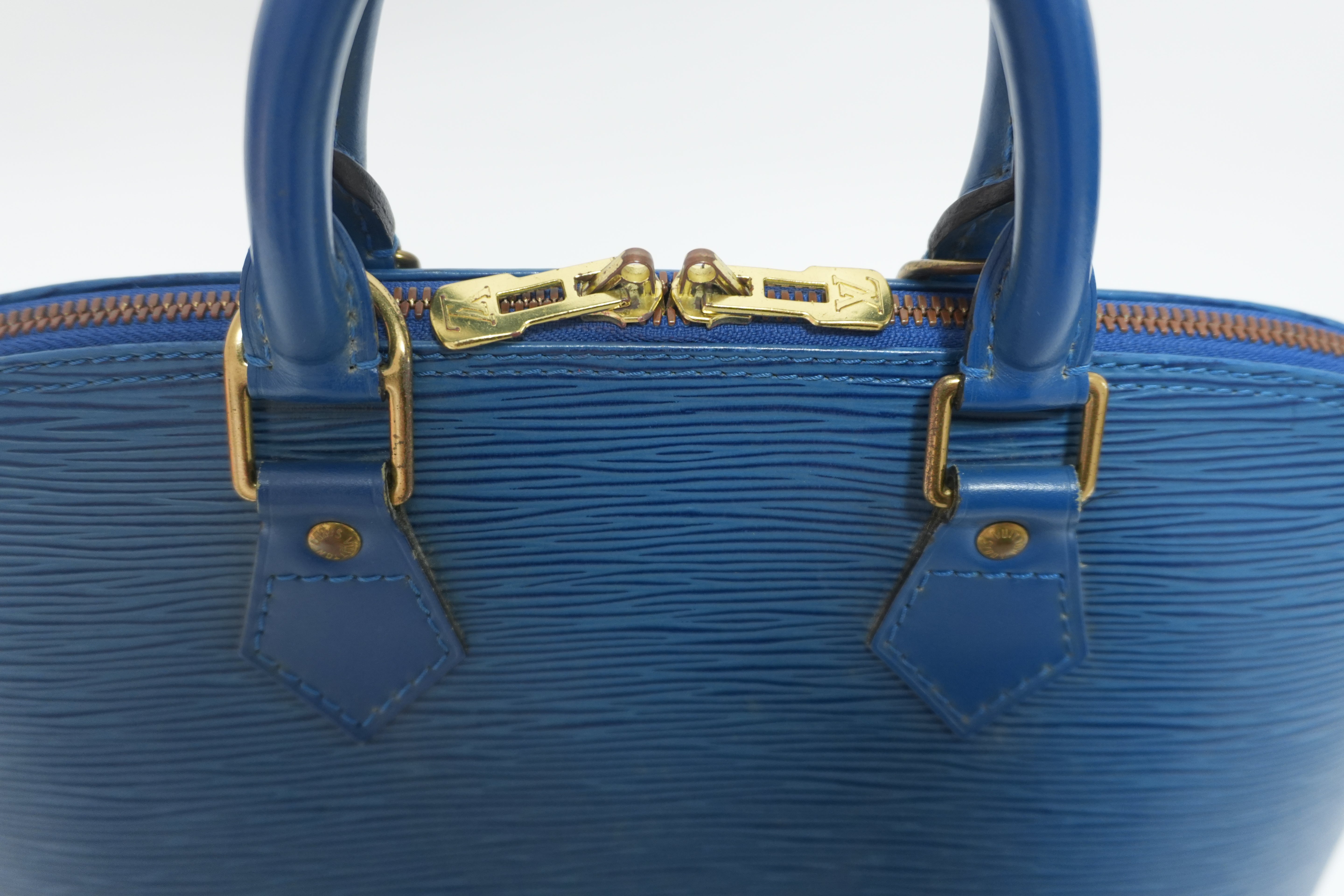 Louis Vuitton Alma PM Epi Blue Handbag Used