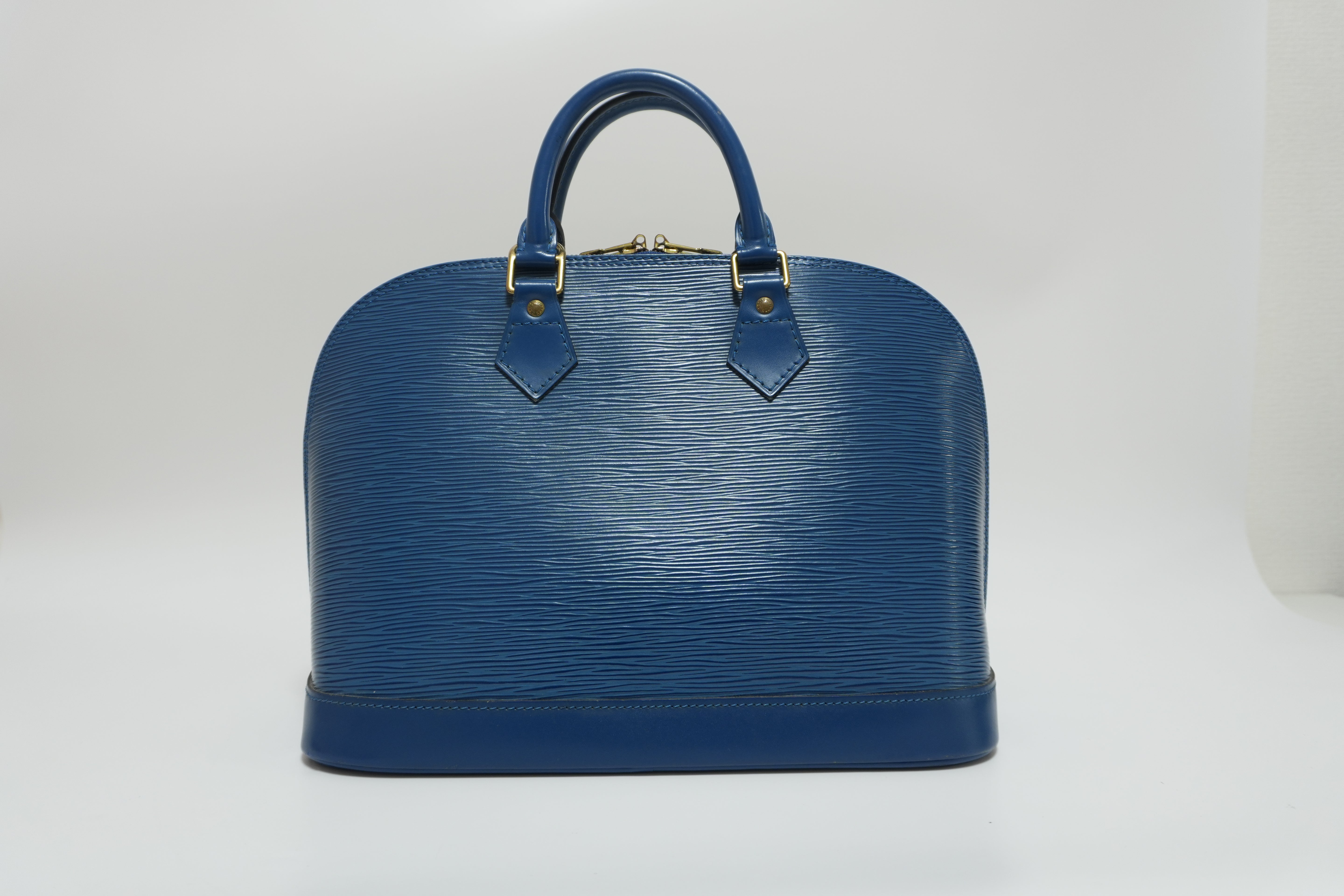 Louis Vuitton Alma PM Epi Blue Handbag Used