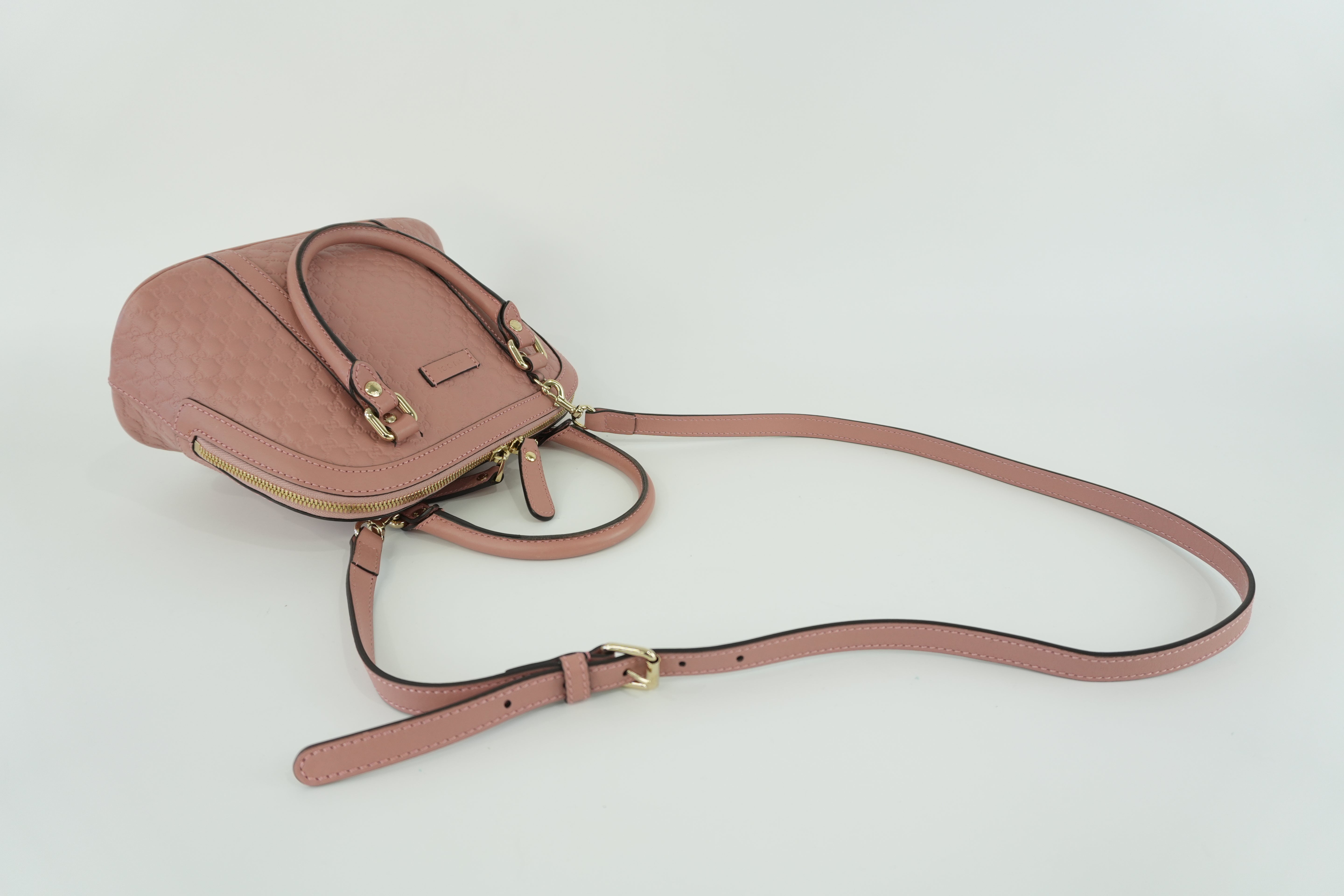 Gucci Microguccisima Shoulder Bag Pink Leather Used