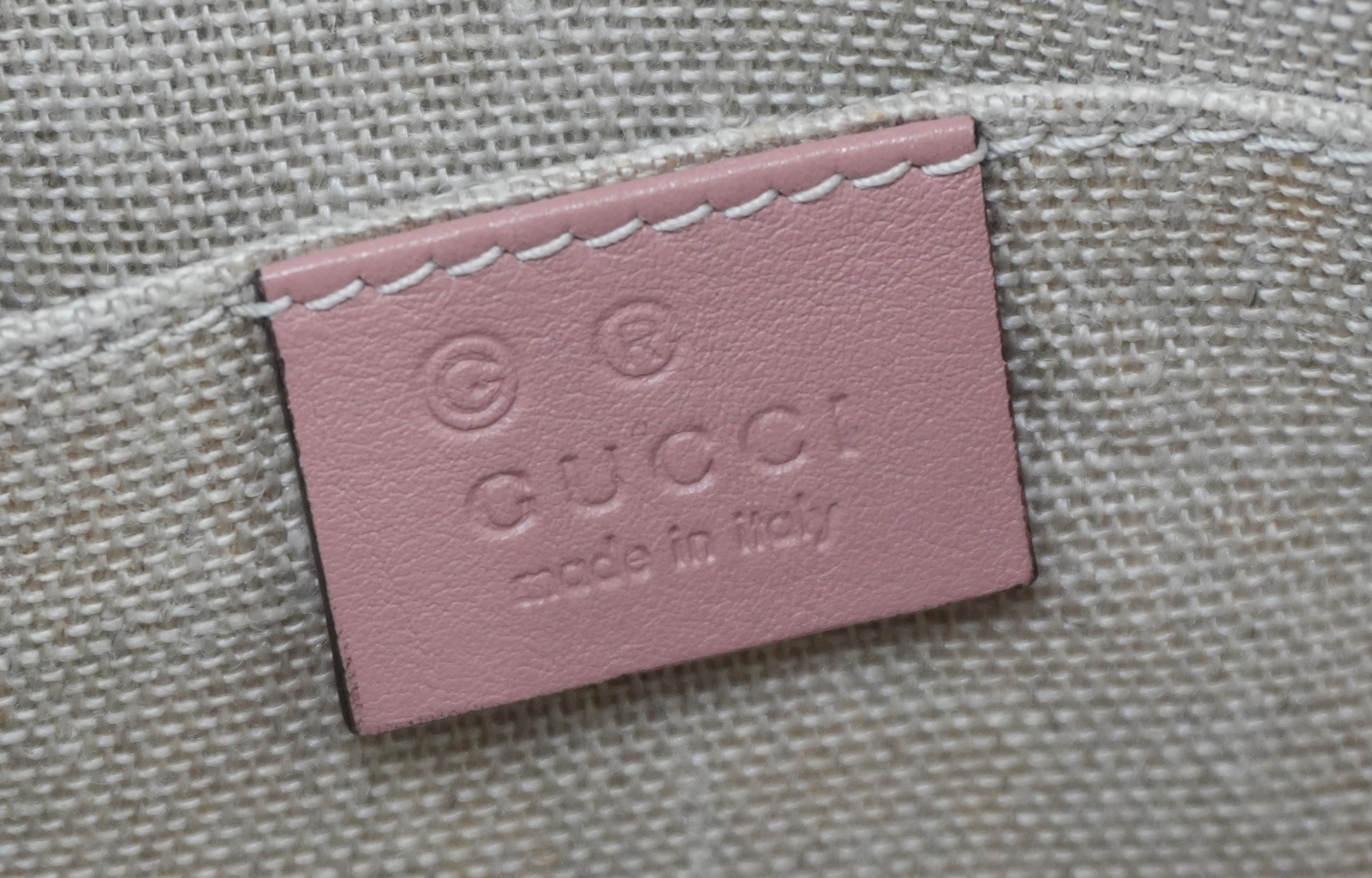 Gucci Microguccisima Shoulder Bag Pink Leather Used