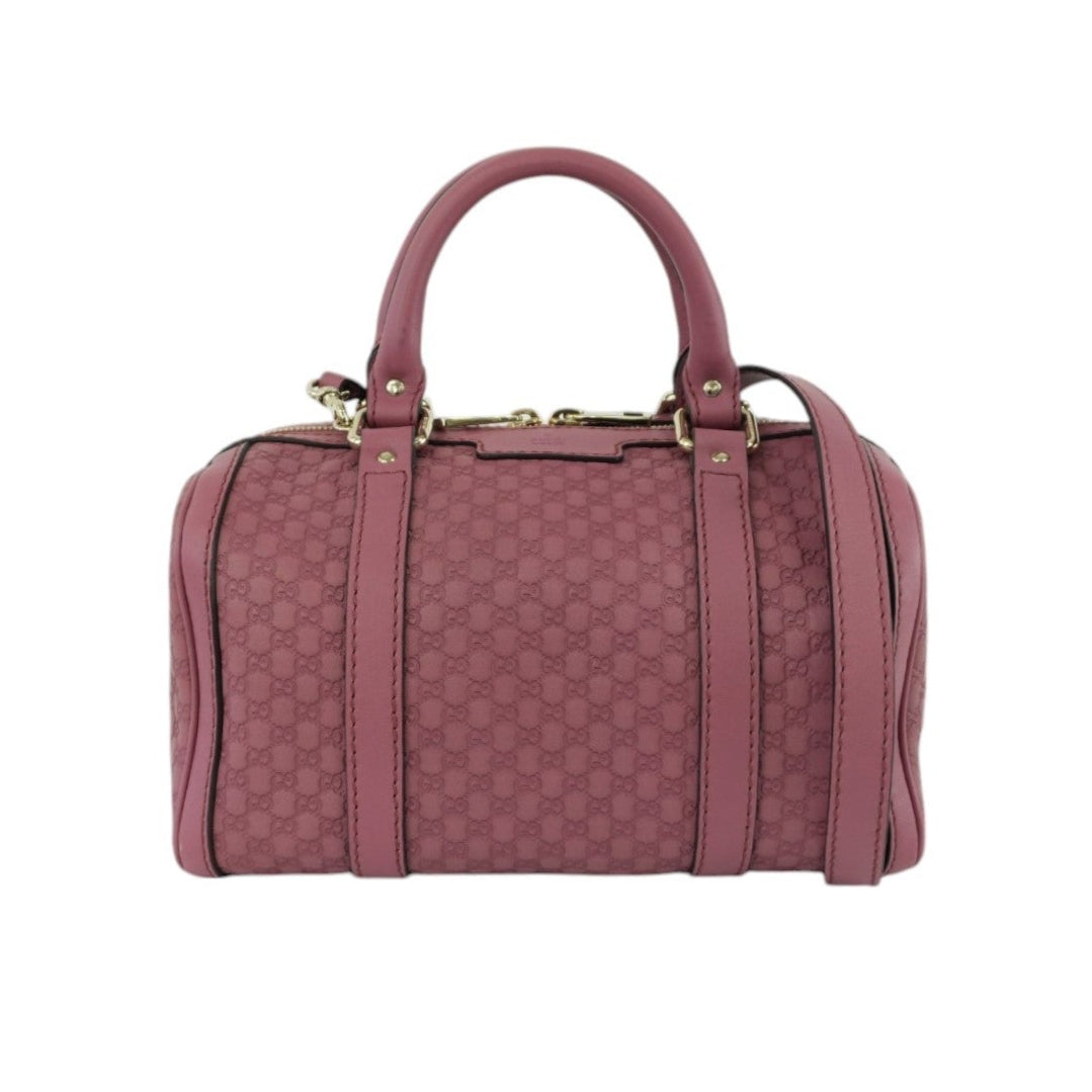 Gucci Microguccisima Shoulder Bag Leather Pink Used