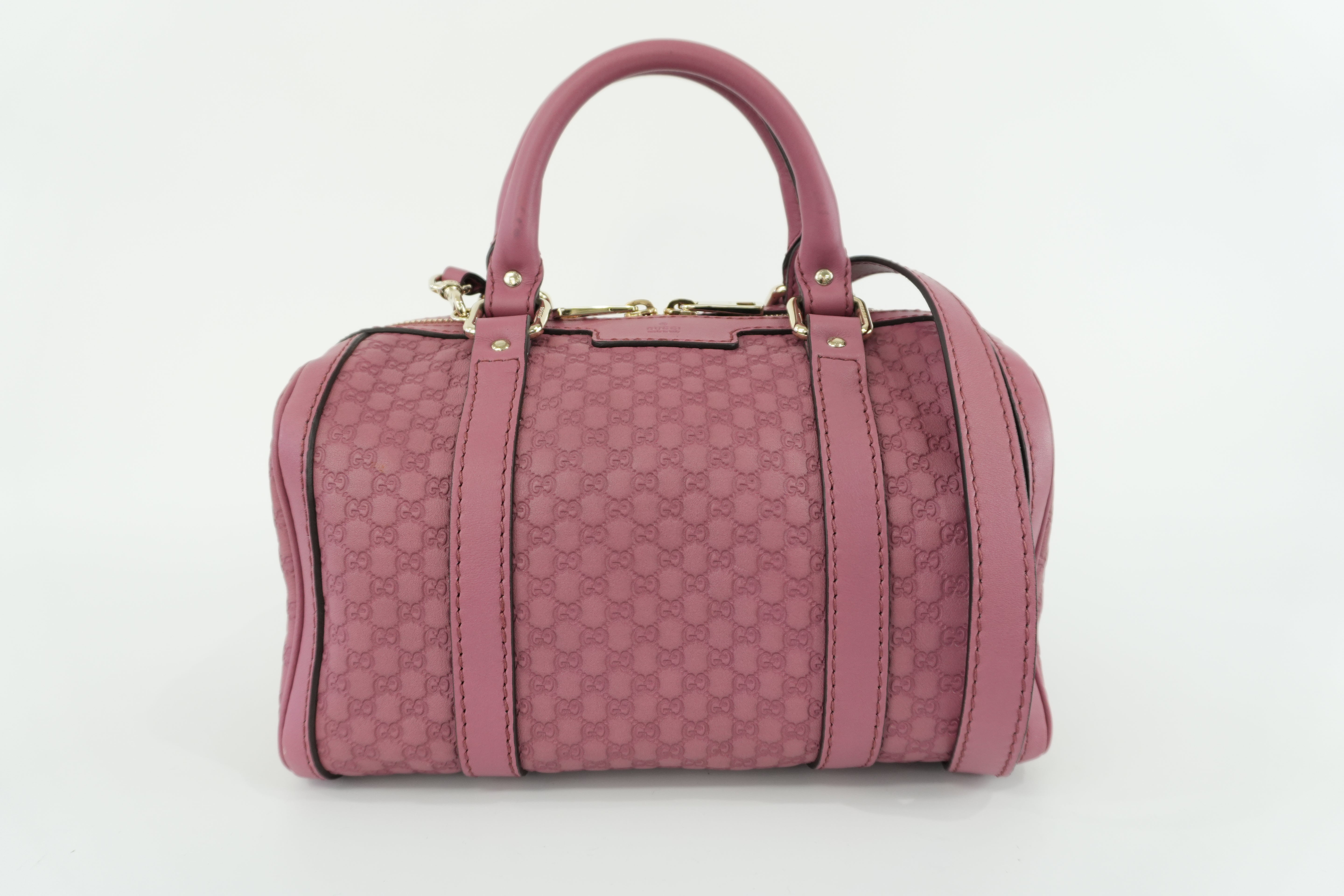 Gucci Microguccisima Shoulder Bag Leather Pink Used