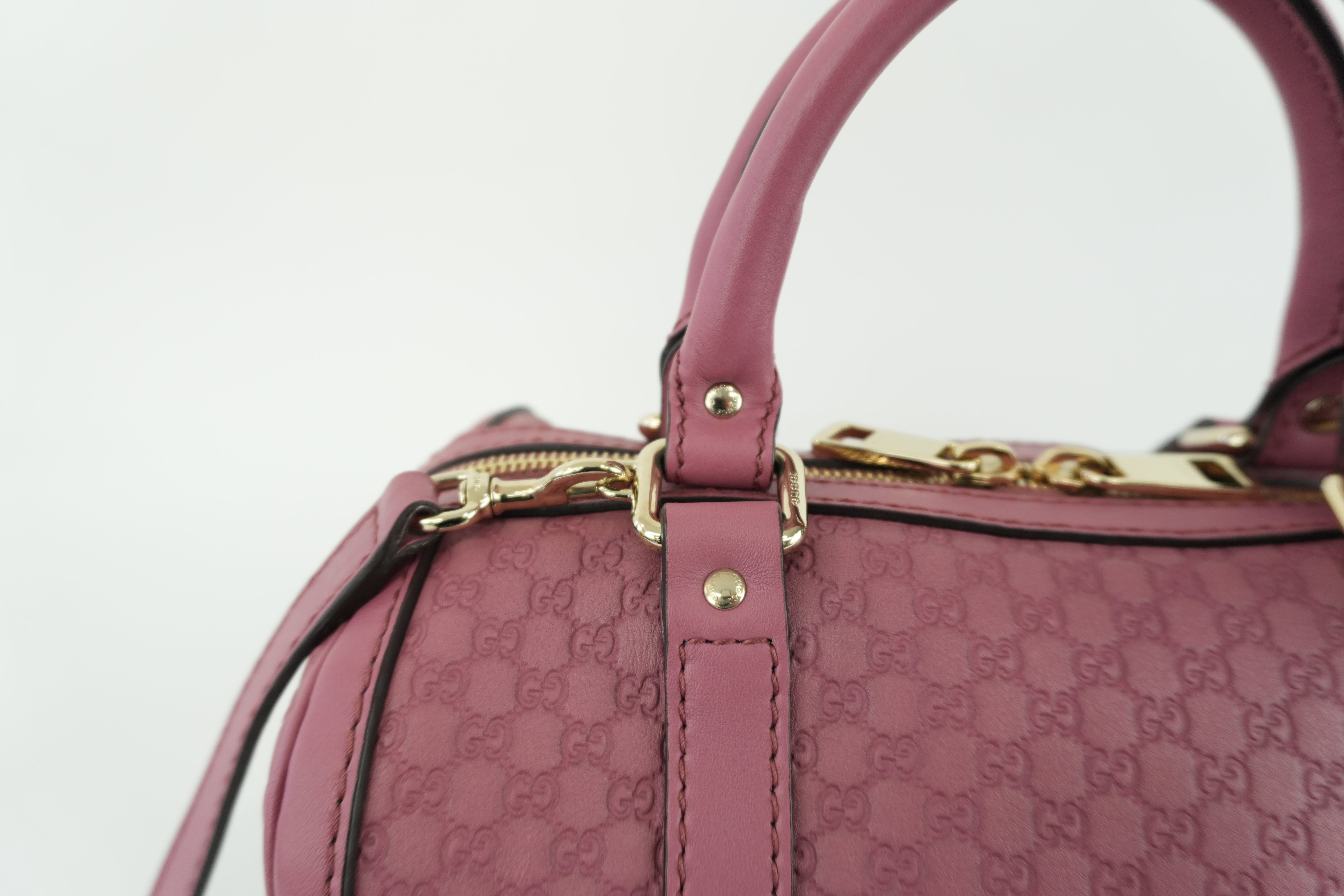 Gucci Microguccisima Shoulder Bag Leather Pink Used