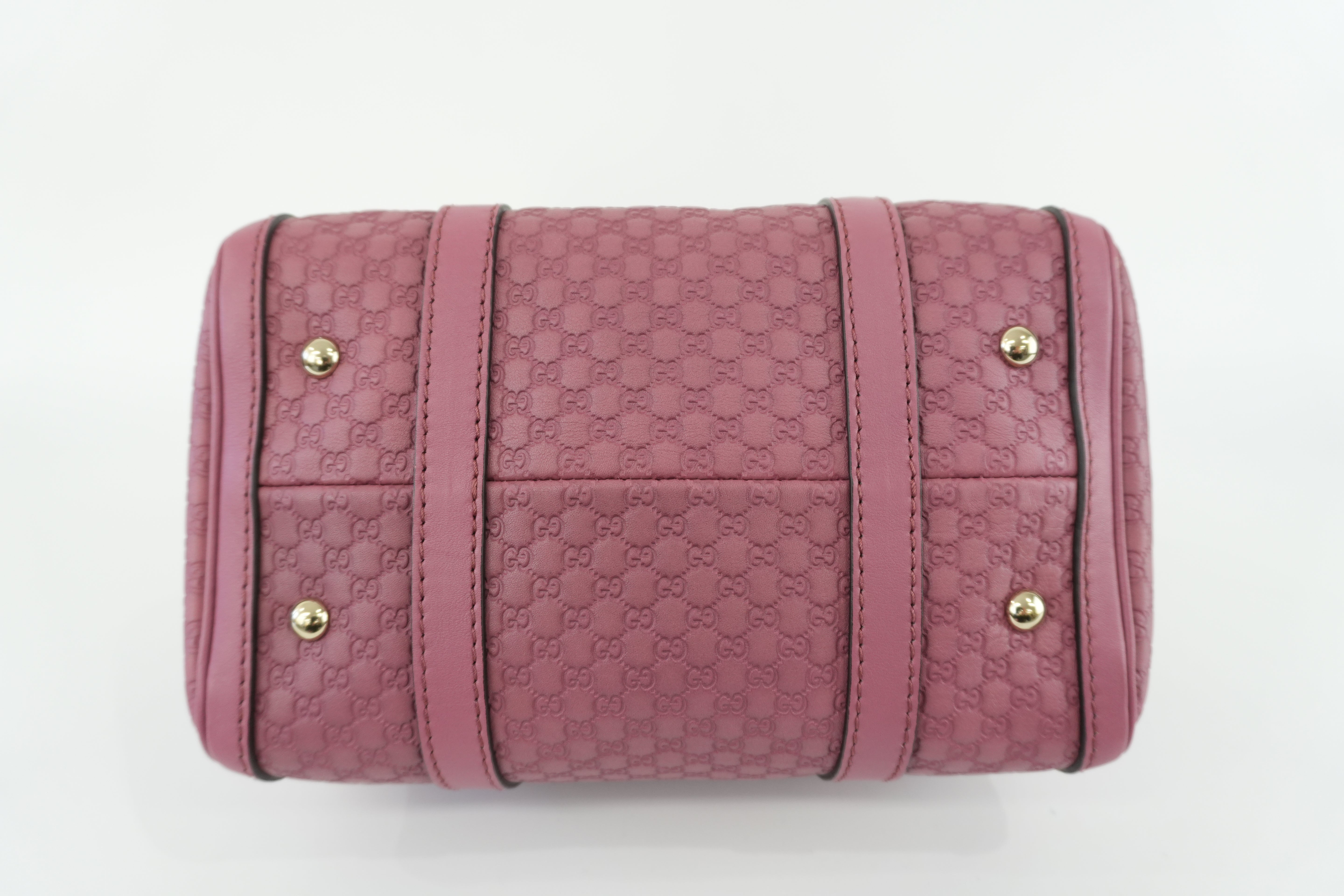 Gucci Microguccisima Shoulder Bag Leather Pink Used