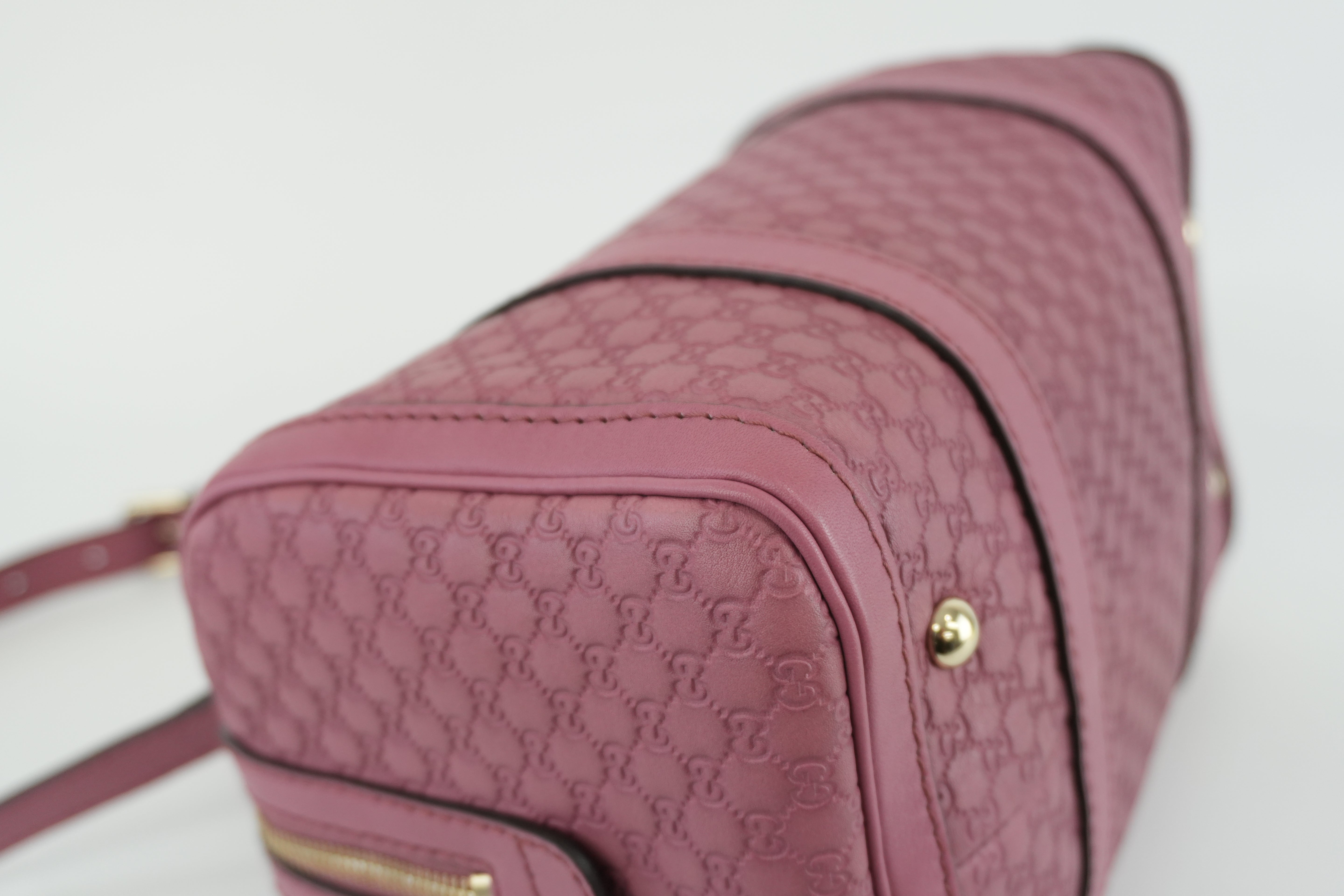 Gucci Microguccisima Shoulder Bag Leather Pink Used